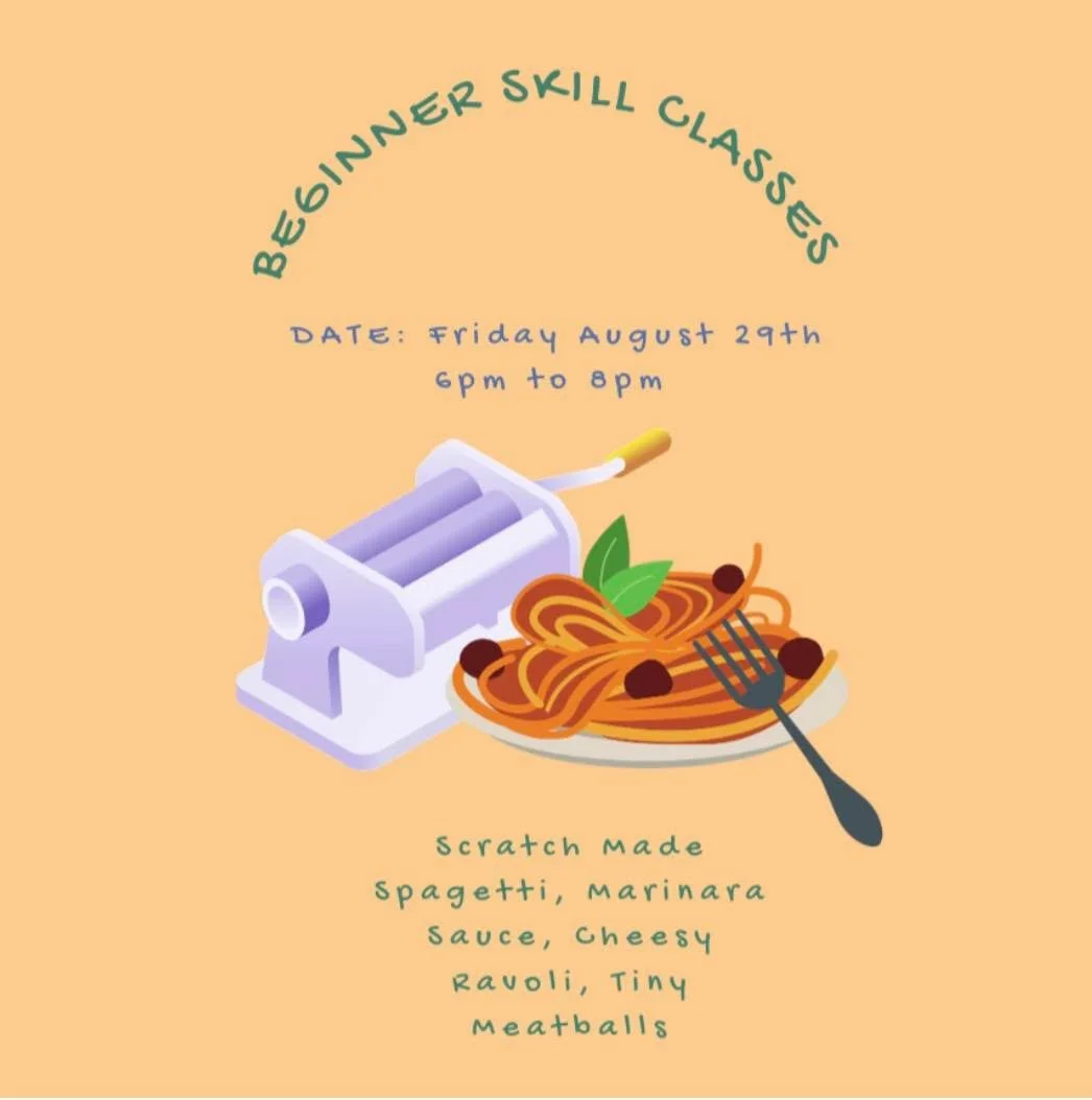 Classes for this week! 

Beginner Skill Asian Cuisine on Wednesday August 27th ! 6pm to 8pm Orange chicken, Seaseme Chicken, Lo mein 

Thursday August 28th  Trip to Hawaii with spam masubi, huli huli chicken wings, ube mochi, and hawaiian dream cake!
