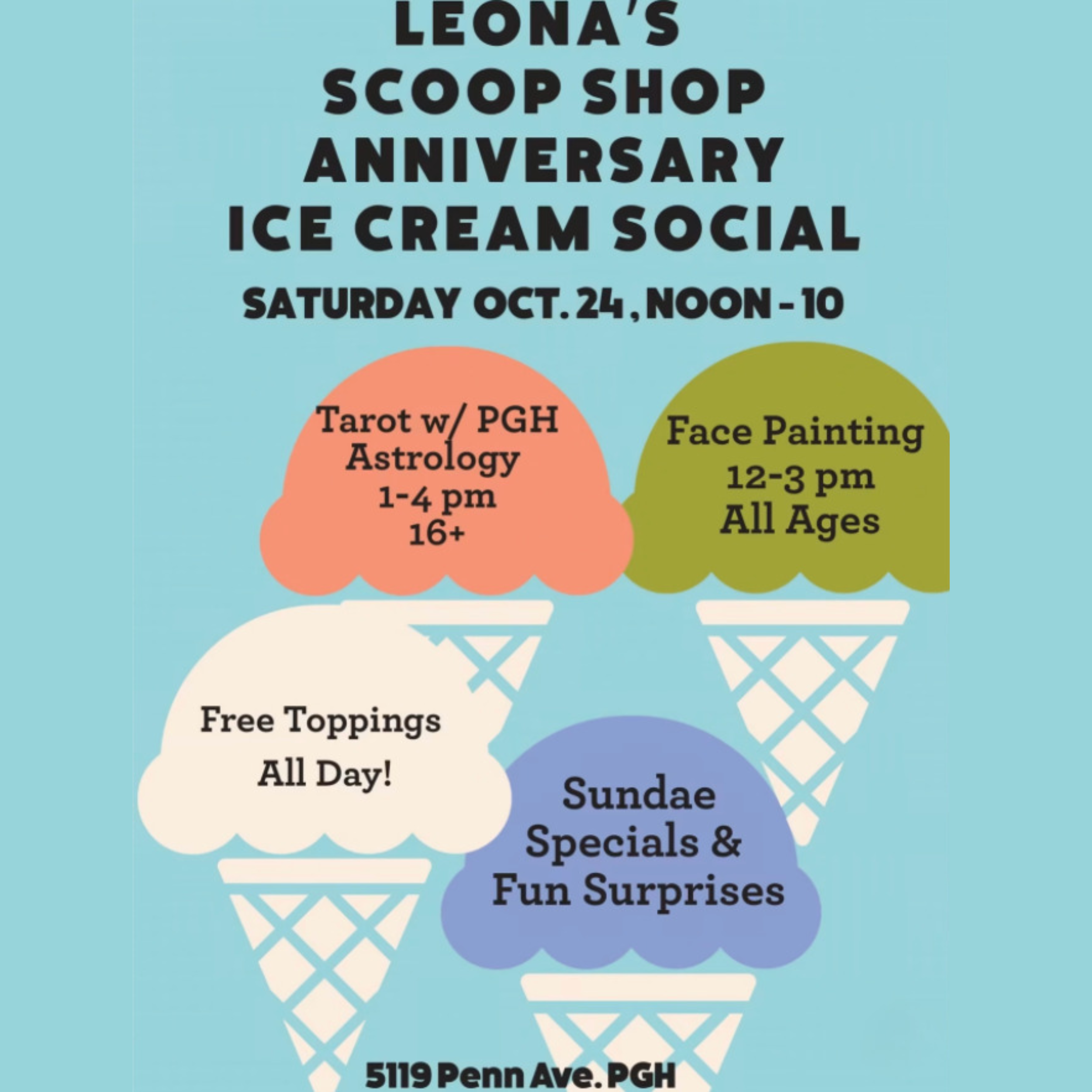 Leona's Scoop Shop Anniversary Ice Cream Social