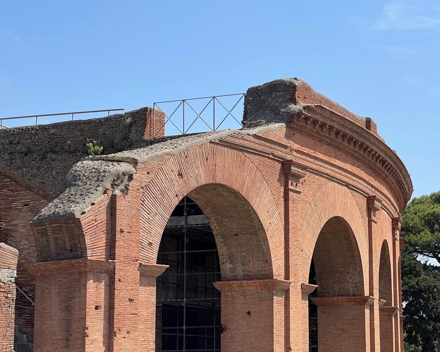 Rebuilt section of theater at Ostia Antica. Photographed by Devin Chaldecott.