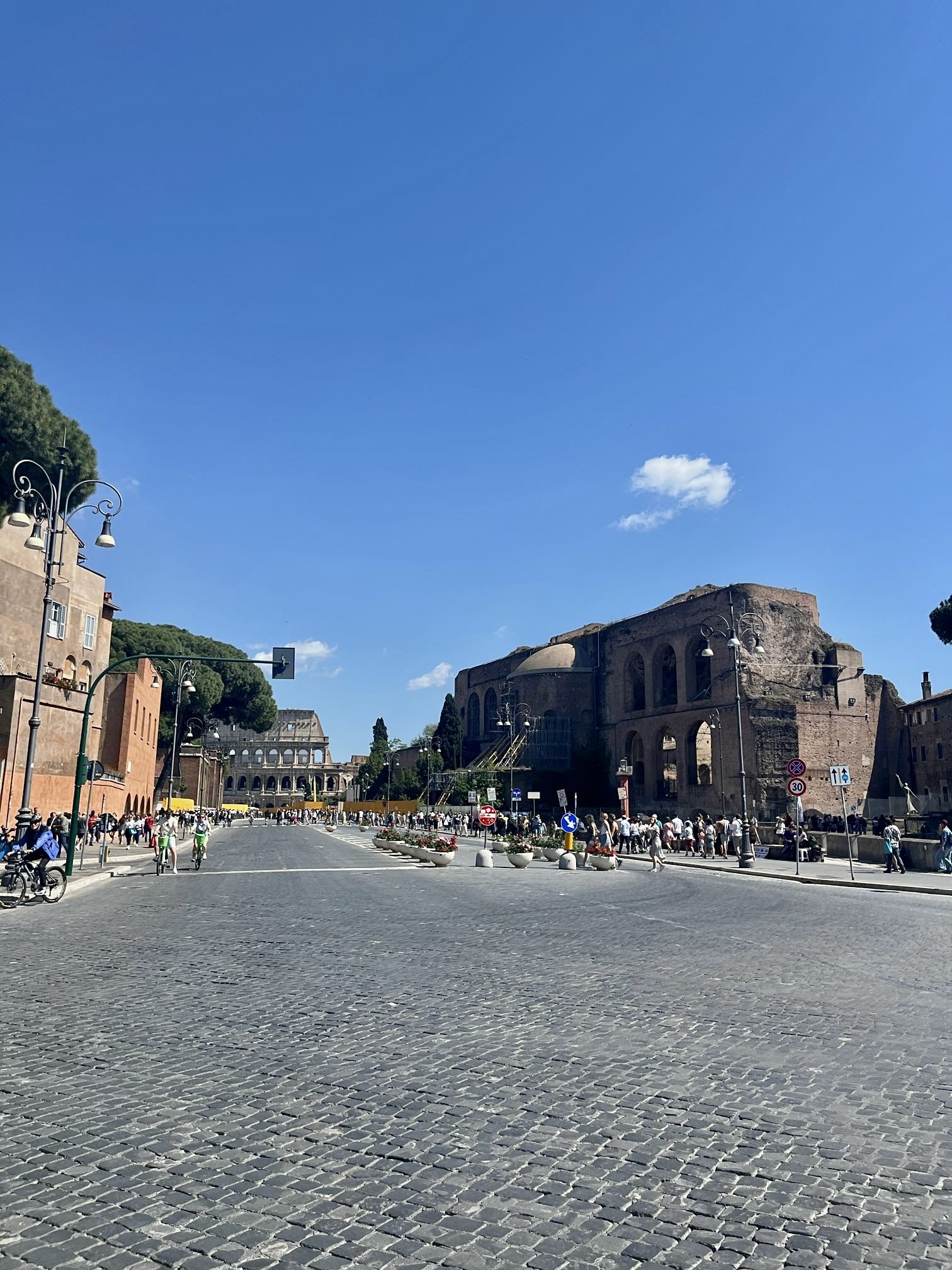 Via del'Impero facing the Colosseum. Photographed by Audrey Huhn.