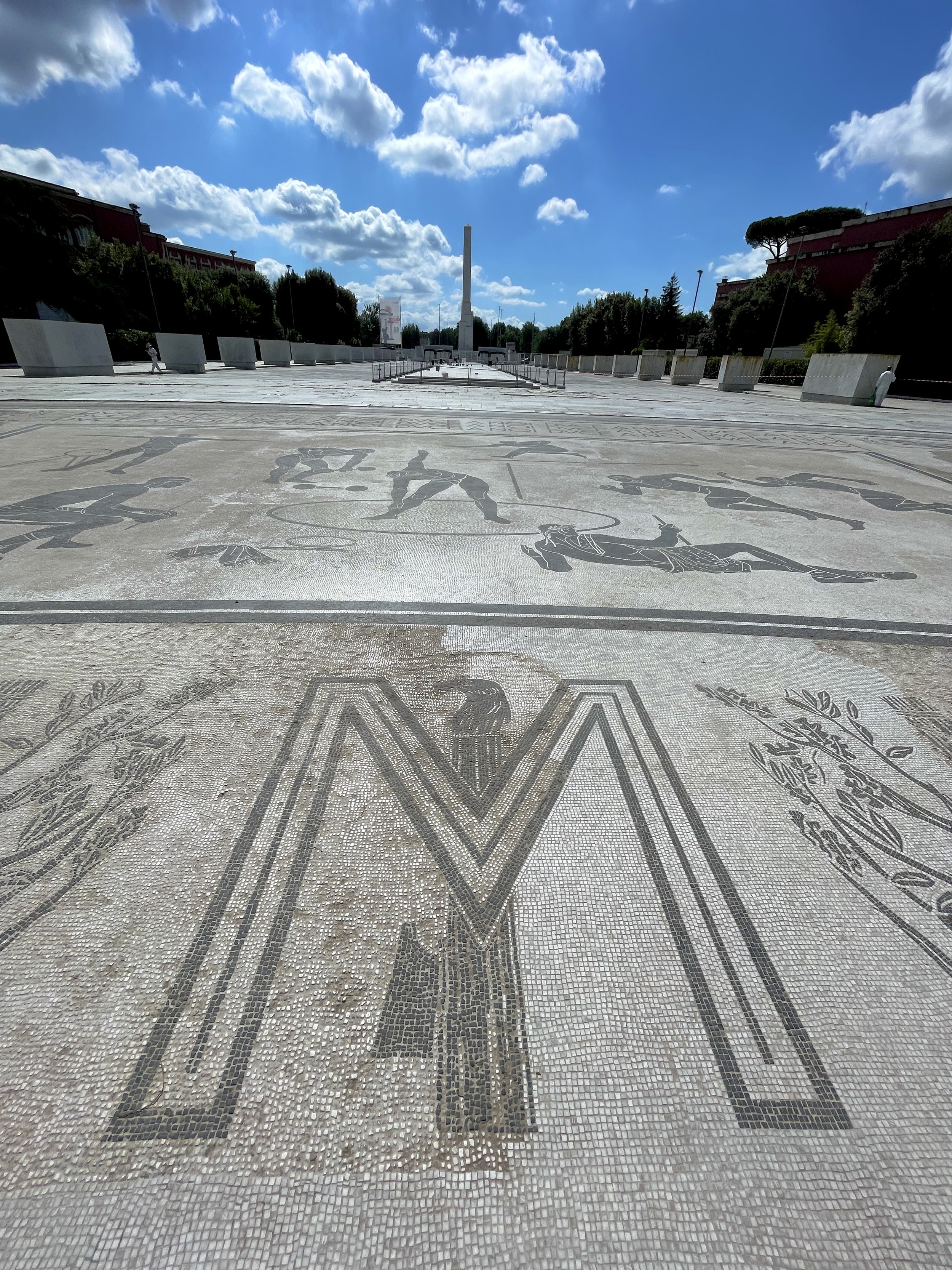 View towards Mussolini's Obelisk at Foro Italico. Photographed by Erin Hobbs.