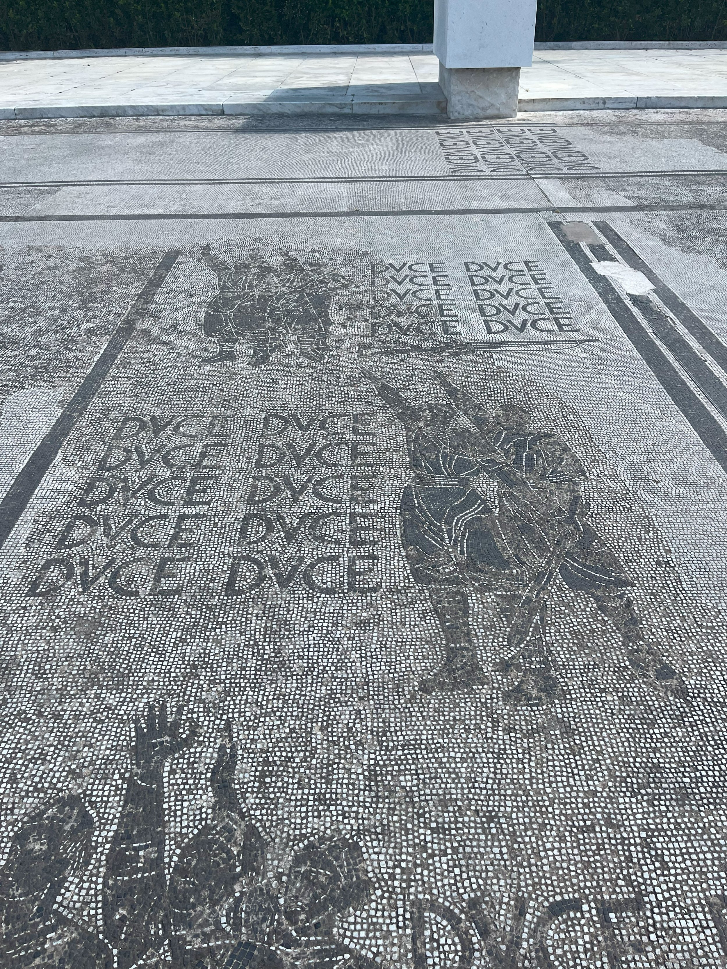 Fascist mosaics honoring Mussolini. Photographed by Luke Lynch.
