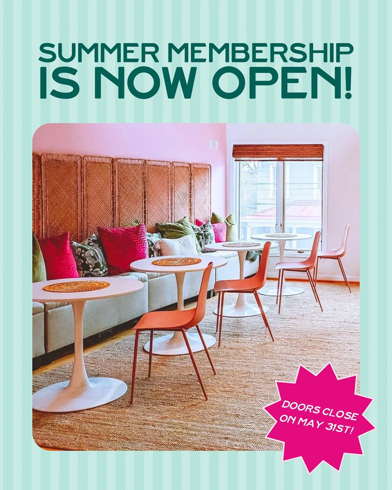 This is your last chance to join the club for the summer! Our Summer &lsquo;Fling &lsquo; Membership is officially open now through May 31st! ☀️

Whether you&rsquo;re looking for a fresh space to work, connect with inspiring women, or just escape the