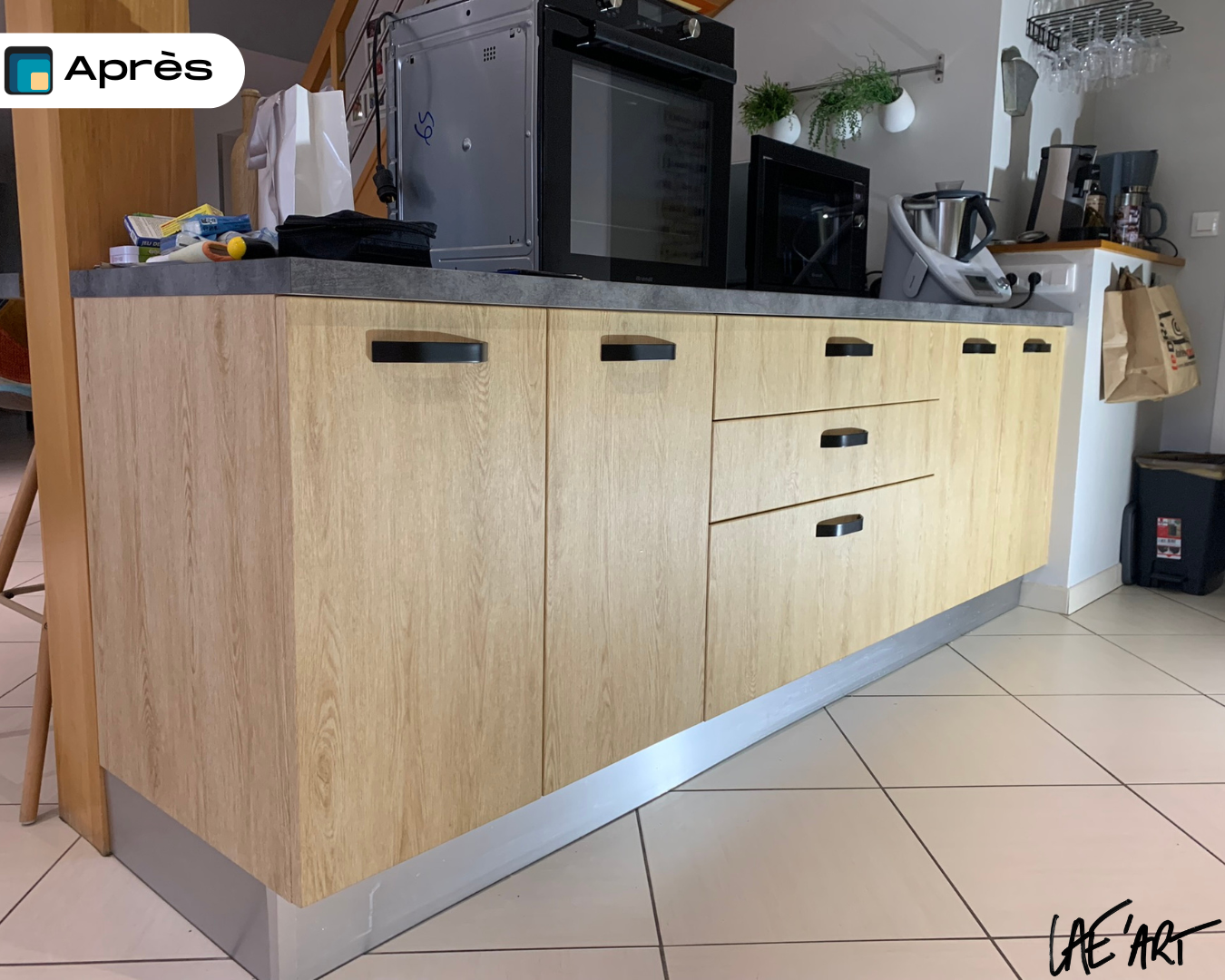 Une cuisine après le passage de Lae'Art dans la Manche