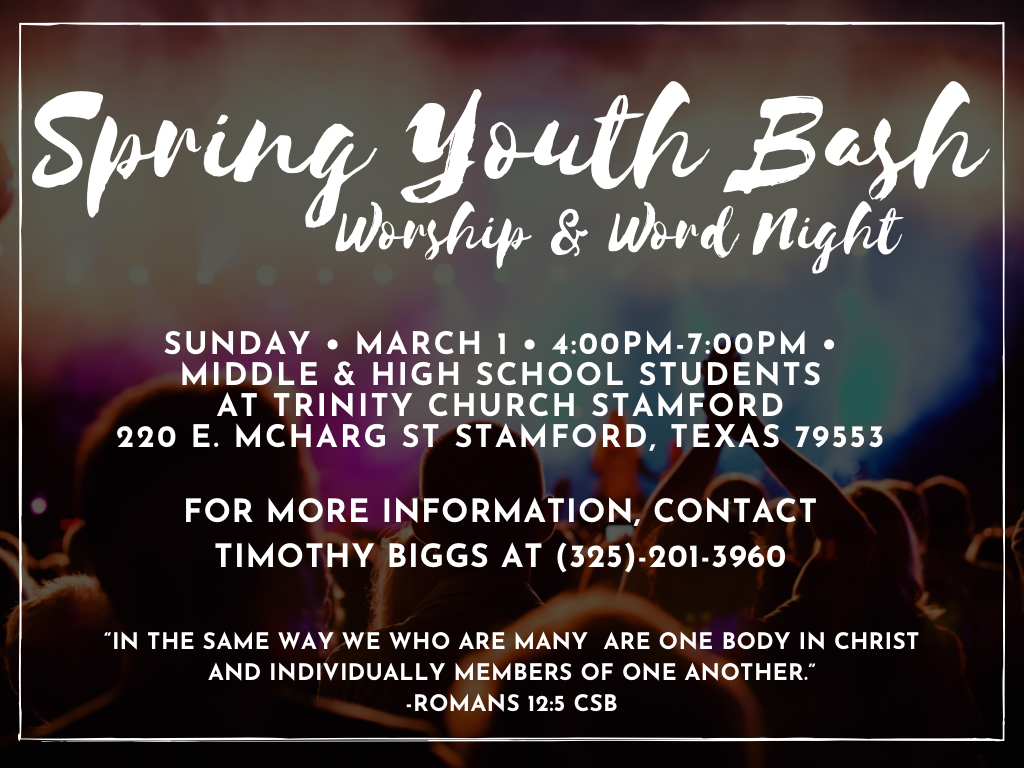 Spring Youth Bash: Worship and Word Night