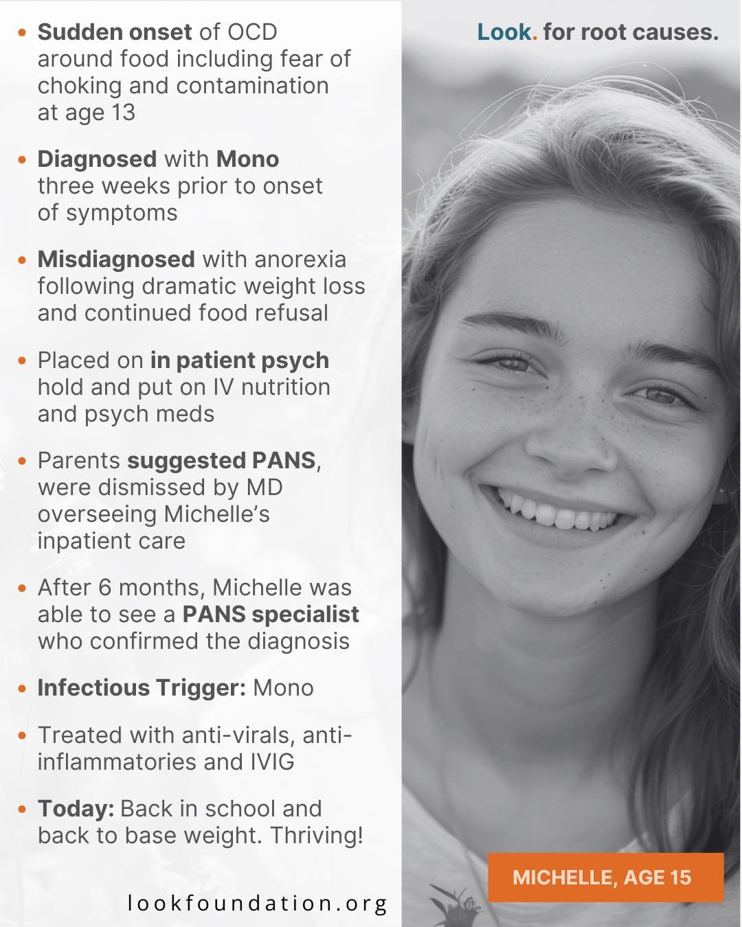 A child like Michelle with PANS/PANDAS may suddenly refuse to eat foods they previously loved, not because they&rsquo;re picky, but because their brain is telling them something is wrong or unsafe. 
For example: 
They may fear that their food is cont