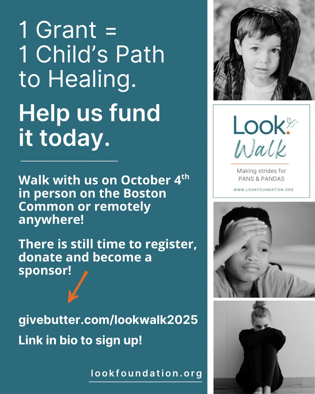 Every child deserves the chance to heal, grow, and simply be a kid again. 🧡 Your support makes that possible.
On October 4th, we&rsquo;ll walk together to bring hope and healing to families facing PANS/PANDAS. Will you walk with us?
👉 Register, don