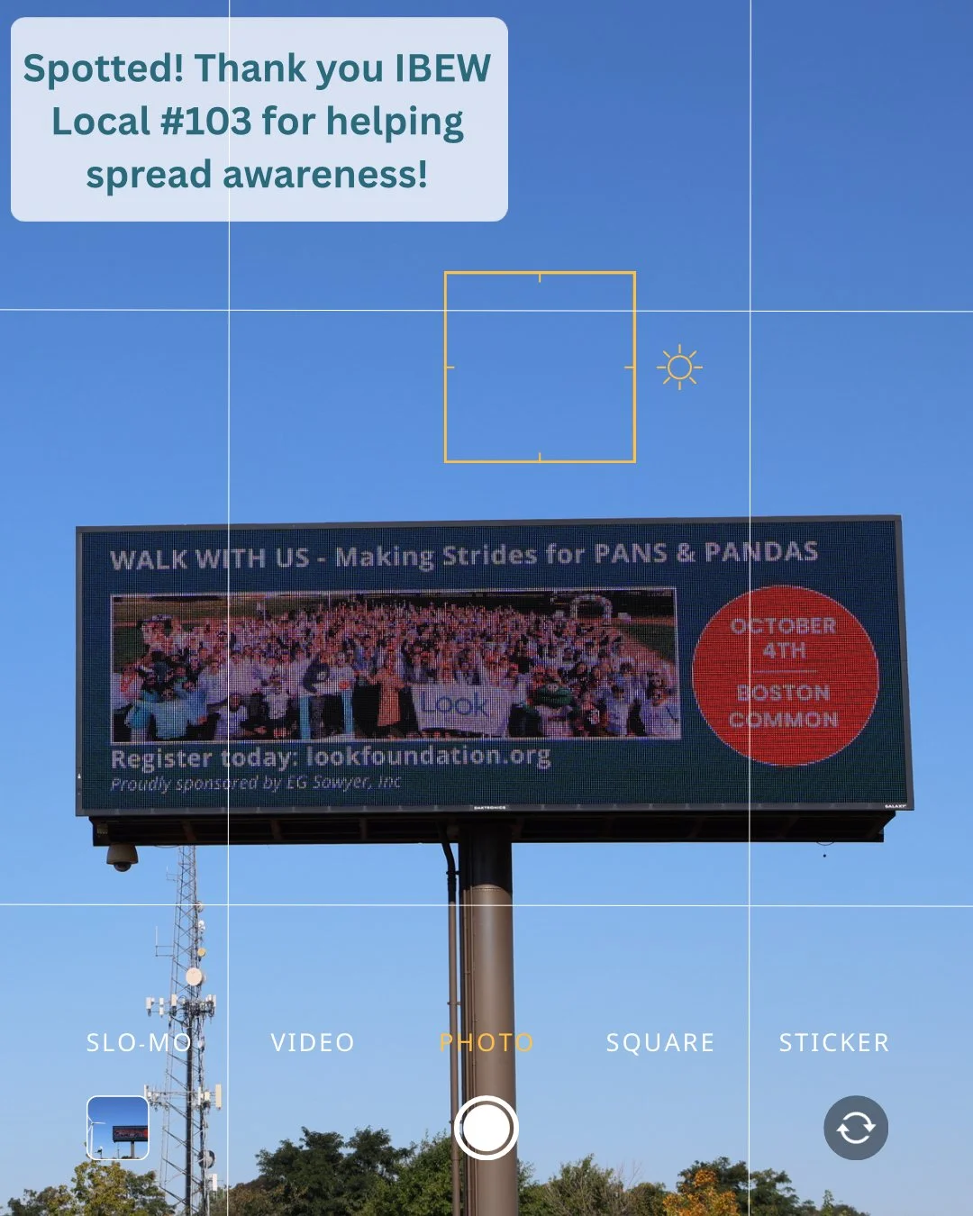 We love seeing our banners out in the community! Big thank you to our friends at IBEW Local #103 for sharing this sighting and helping us raise awareness for kids and families battling PANS/PANDAS.
📸If you spot a Look. banner in your area, don&rsquo