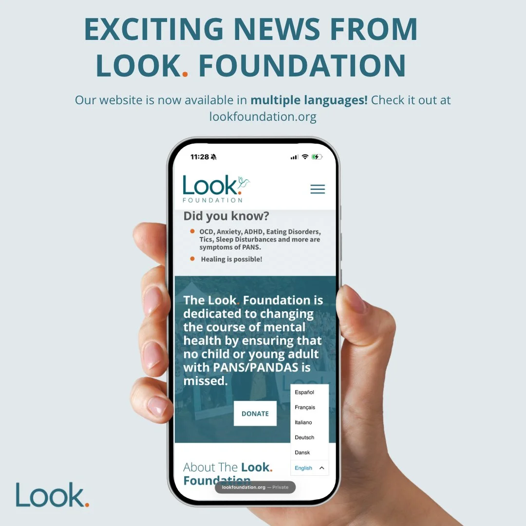 🌍 Exciting news from the Look. Foundation!
Our website is now available in multiple languages &mdash; because awareness and access to information about PANS/PANDAS should reach families everywhere. 🧡
You can now view our site in:
 🇪🇸 Espa&ntilde;