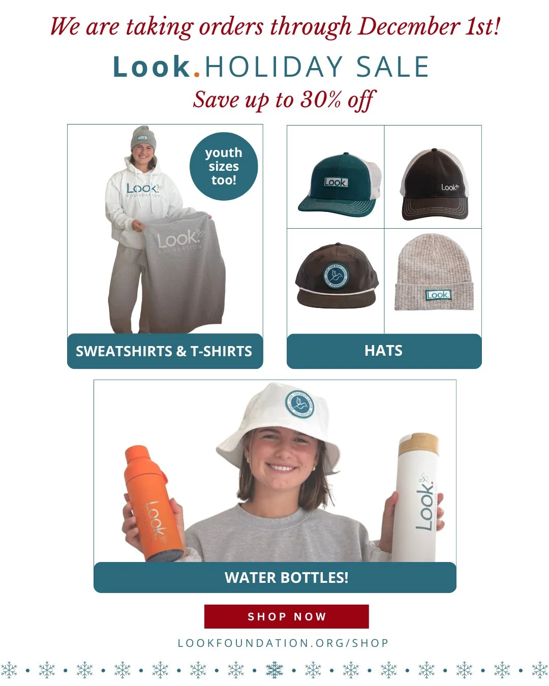 🎉✨ You didn&rsquo;t think we were done, did you? 😉
Our Look. Holiday Sale is still going strong &mdash; and the favorites are going FAST!
If you&rsquo;ve been eyeing a cozy sweatshirt, one of our new hats, or those limited-run water bottles&hellip;