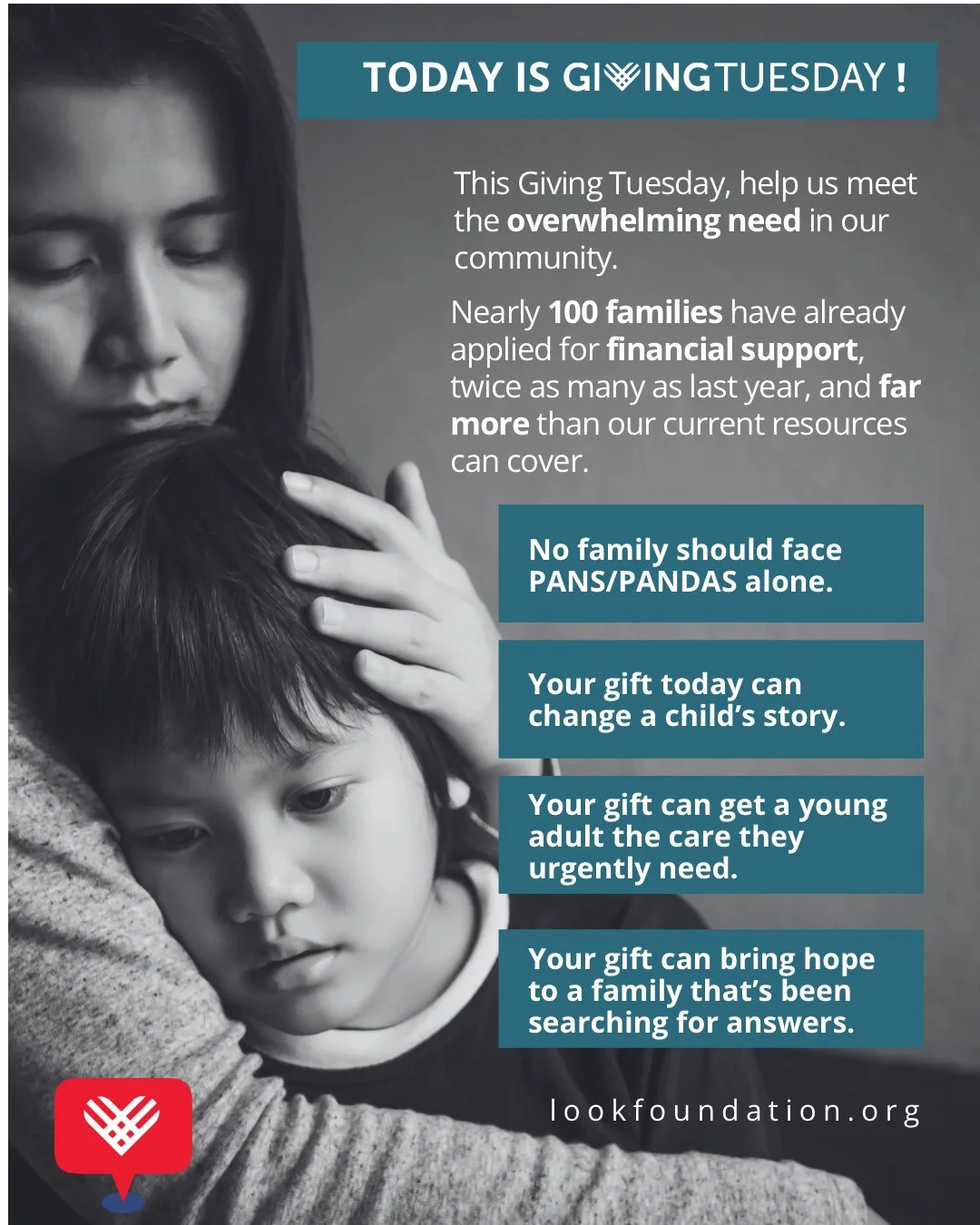 ✨ Today is Giving Tuesday - a day built for generosity, impact, and hope. ✨
As we step into this global day of giving, we&rsquo;re rallying together for children and young adults affected by PANS/PANDAS. This year, the need is unlike anything we&rsqu