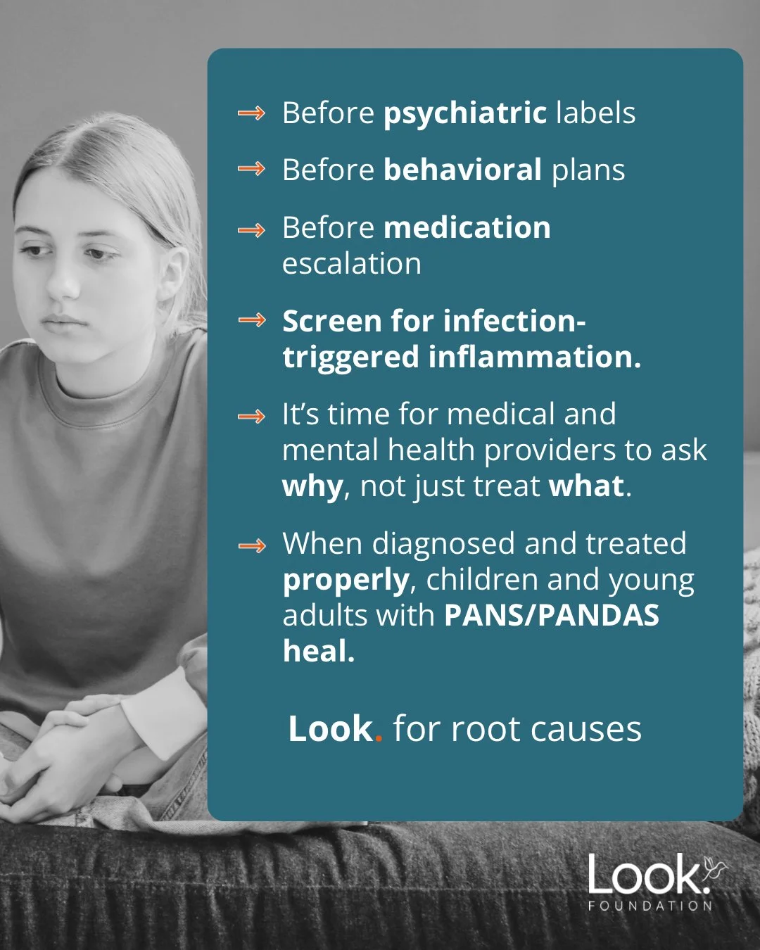 Before psychiatric labels.

Before behavioral plans.

Before medication escalation.

We have to ask why a child&rsquo;s symptoms changed &mdash; not just treat what they look like.

Infections and inflammation can trigger profound shifts in mental he