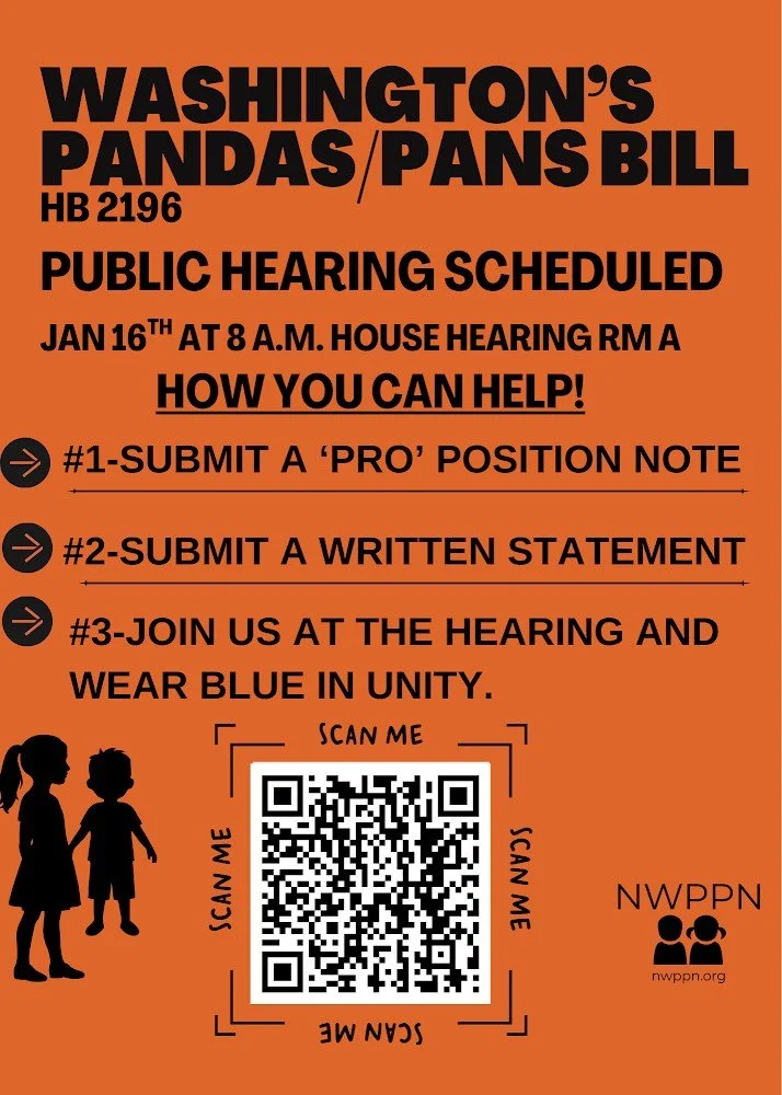 🌟Our friends in Washington State need our help with their IVIG bill:🌟
Sharing on behalf of NWPPN:
IVIG bill in Washington state scheduled for a public hearing  Friday, January 16th in the House Healthcare Committee.
This is huge progress for us as 