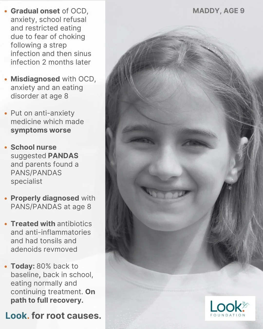 🧡 Maddie&rsquo;s story is why we do this work. 🧡

At just 8 years old, Maddie was misdiagnosed with OCD, anxiety, and an eating disorder. After a strep infection, followed by a sinus infection, her symptoms gradually escalated &mdash; OCD, anxiety,
