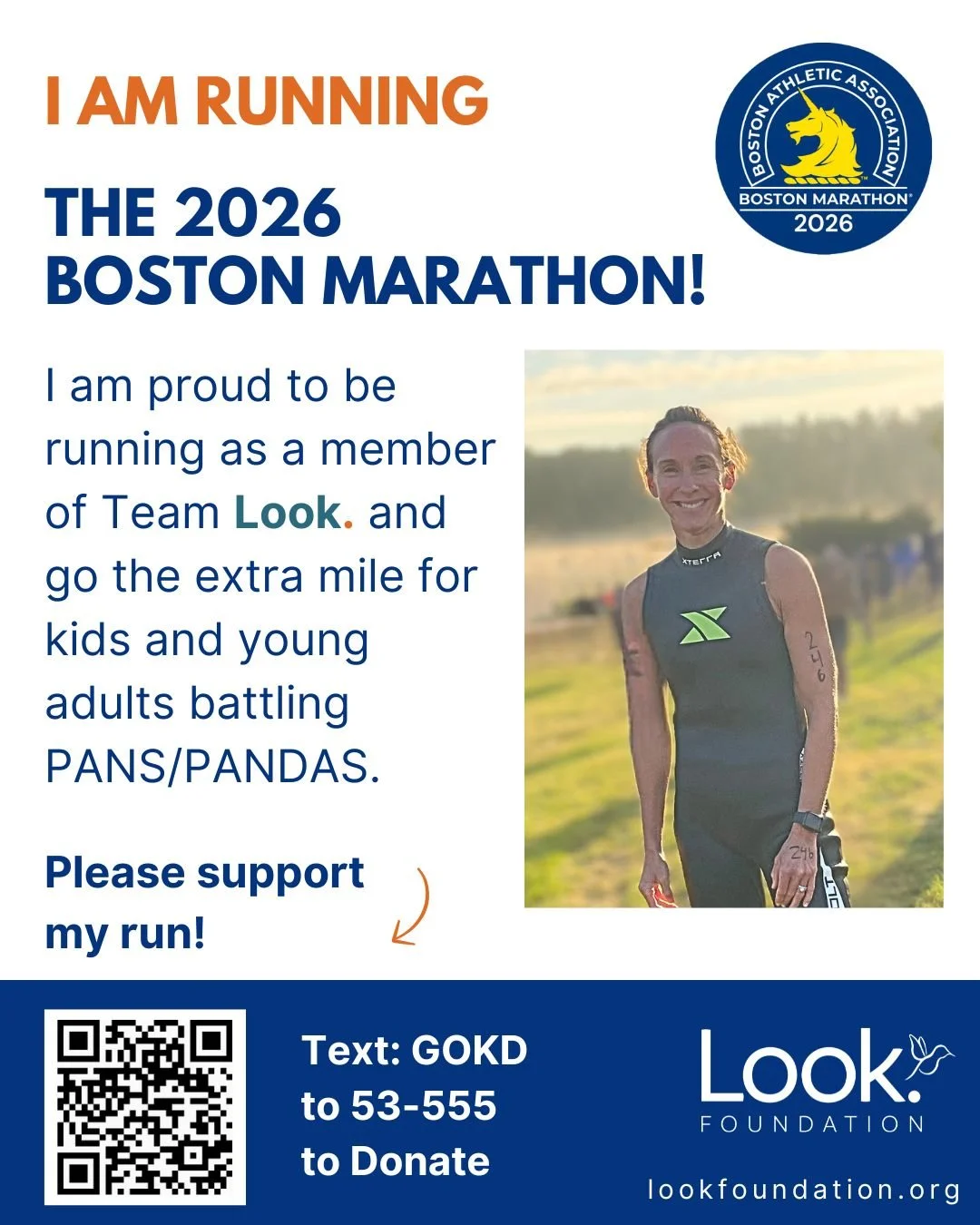 We are incredibly honored and deeply grateful to KD Hilton for running the 2026 Boston Marathon for the Look. Foundation. 🧡🏃&zwj;♀️

KD is not only an athlete and a Doctor of Physical Therapy, she is a mom who lived through six years of watching he