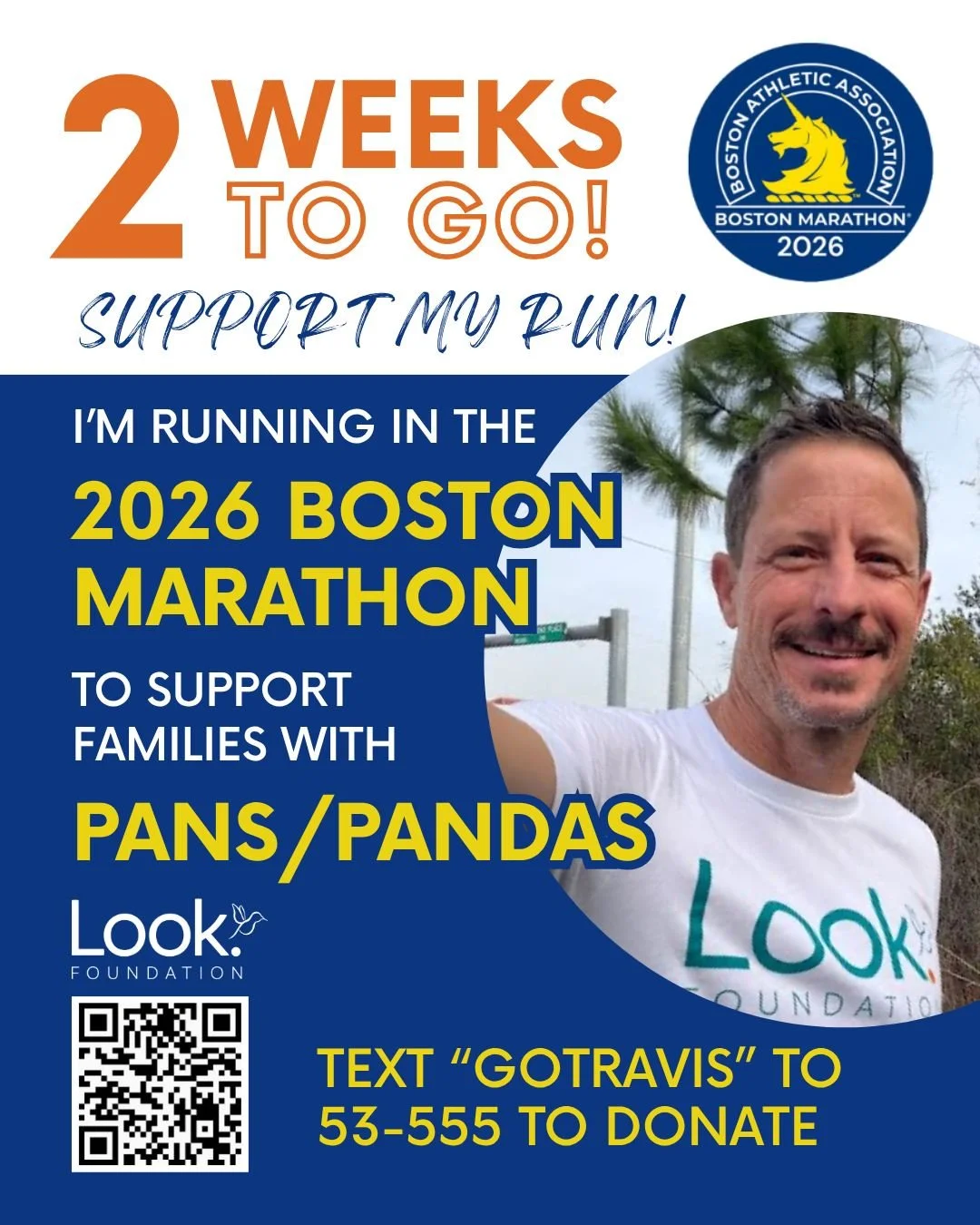 Travis is one of our incredible runners taking on the 2026 @bostonmarathon to support families navigating PANS/PANDAS.

Every mile he runs is for increased awareness, access to care, and hope for those who need it most.

Let&rsquo;s come together and
