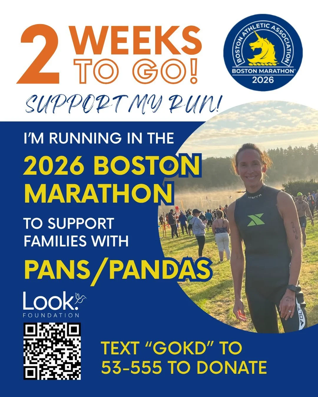 Just 2 weeks until race day!

KD is gearing up for the 2026 @bostonmarathon in support of families affected by PANS/PANDAS&mdash;and every step is powered by purpose.

Your support helps fund critical care, resources, and hope for families who need i