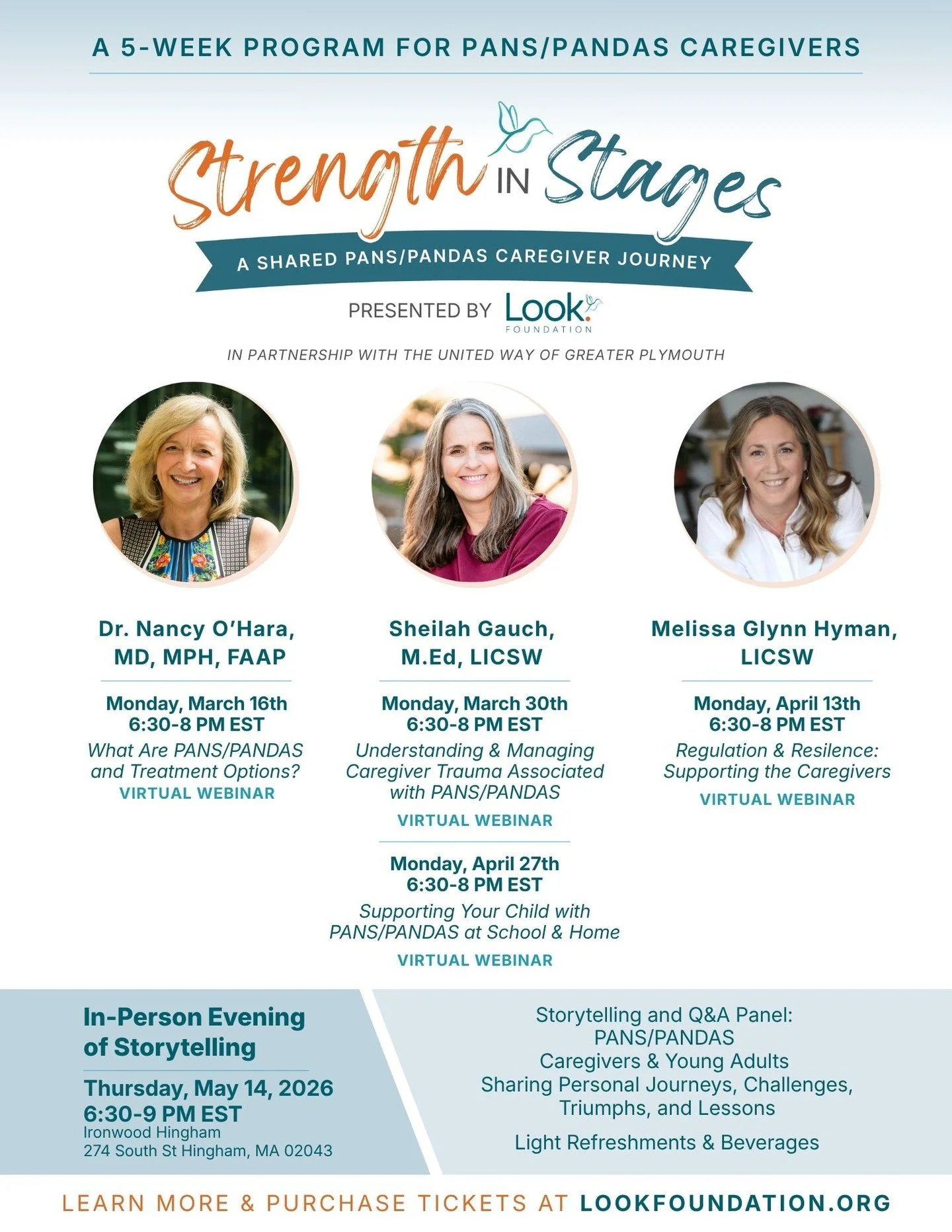 The Look. Foundation, in partnership with United Way of Greater Plymouth County (@uwgpc), is proud to have launched Strength in Stages, a 5-week program created to educate, support, and connect caregivers of children and young adults with PANS/PANDAS