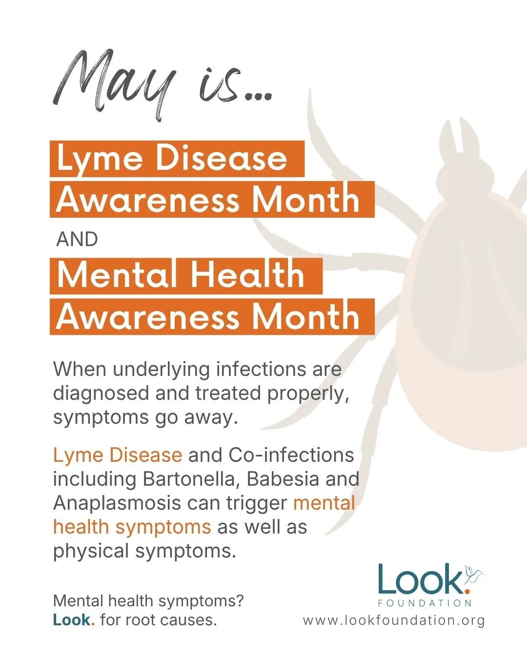 May is a powerful reminder that physical and mental health are deeply connected. 🧡

Infections like Lyme disease and its co-infections can show up as anxiety, mood changes, and other mental health symptoms&mdash;yet the root cause is often overlooke