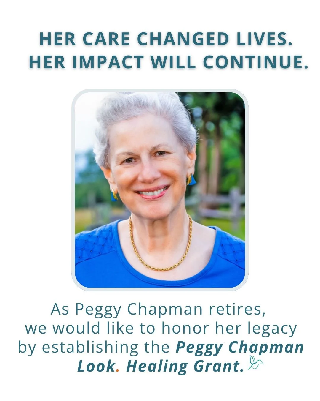 For years, Peggy Chapman showed up for children and families facing PANS/PANDAS with compassion, expertise, and unwavering dedication.

Many in our community have asked for a way to honor Peggy and the incredible role she has played in so many healin