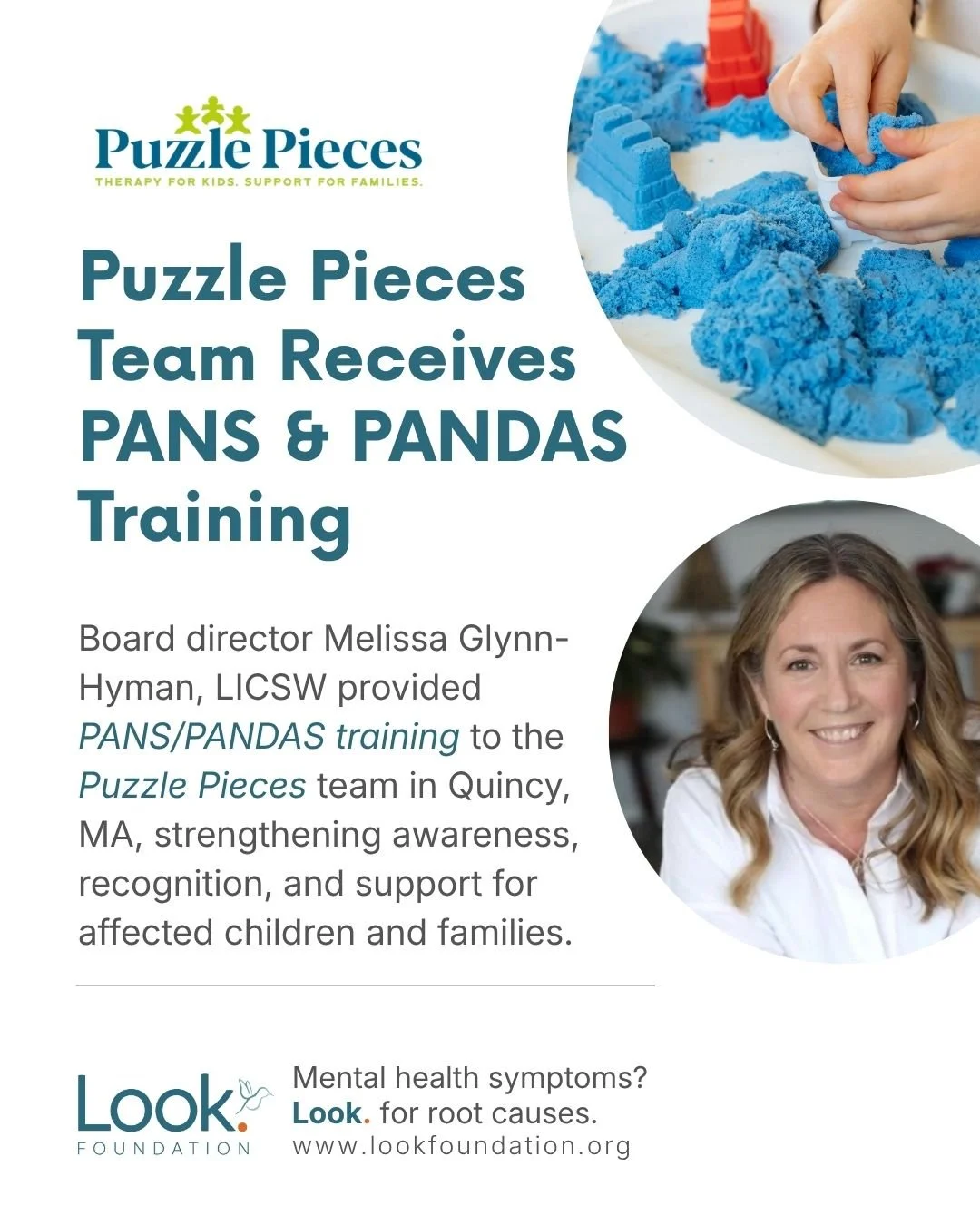 The Look. Foundation Provided PANS/PANDAS Training to Puzzle Pieces (@puzzlepiecesmass) in Quincy 🧡

Look. Board Director Melissa Glynn-Hyman, LICSW, recently provided a PANS/PANDAS educational training to the team at Puzzle Pieces in Quincy, Massac