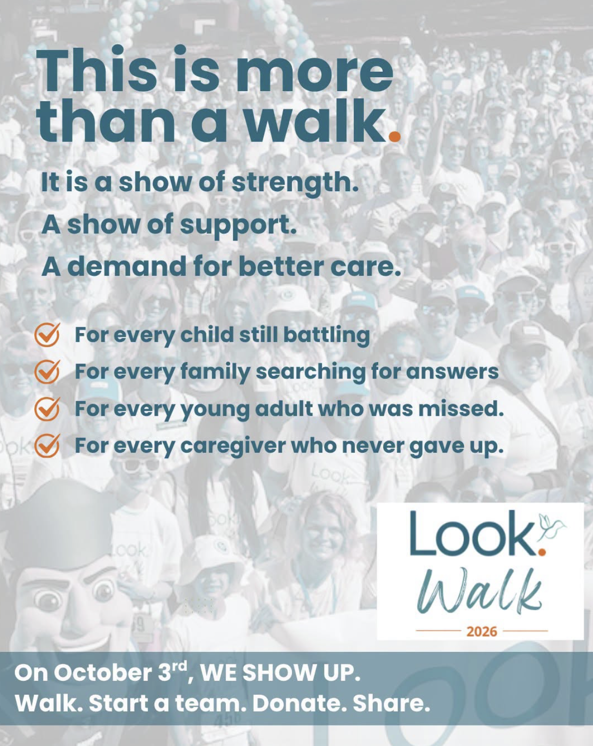 Look Foundation 2026 Awareness Walk in the Boston Common to support families and children battling PANS/PANDAS neuroinflammation.