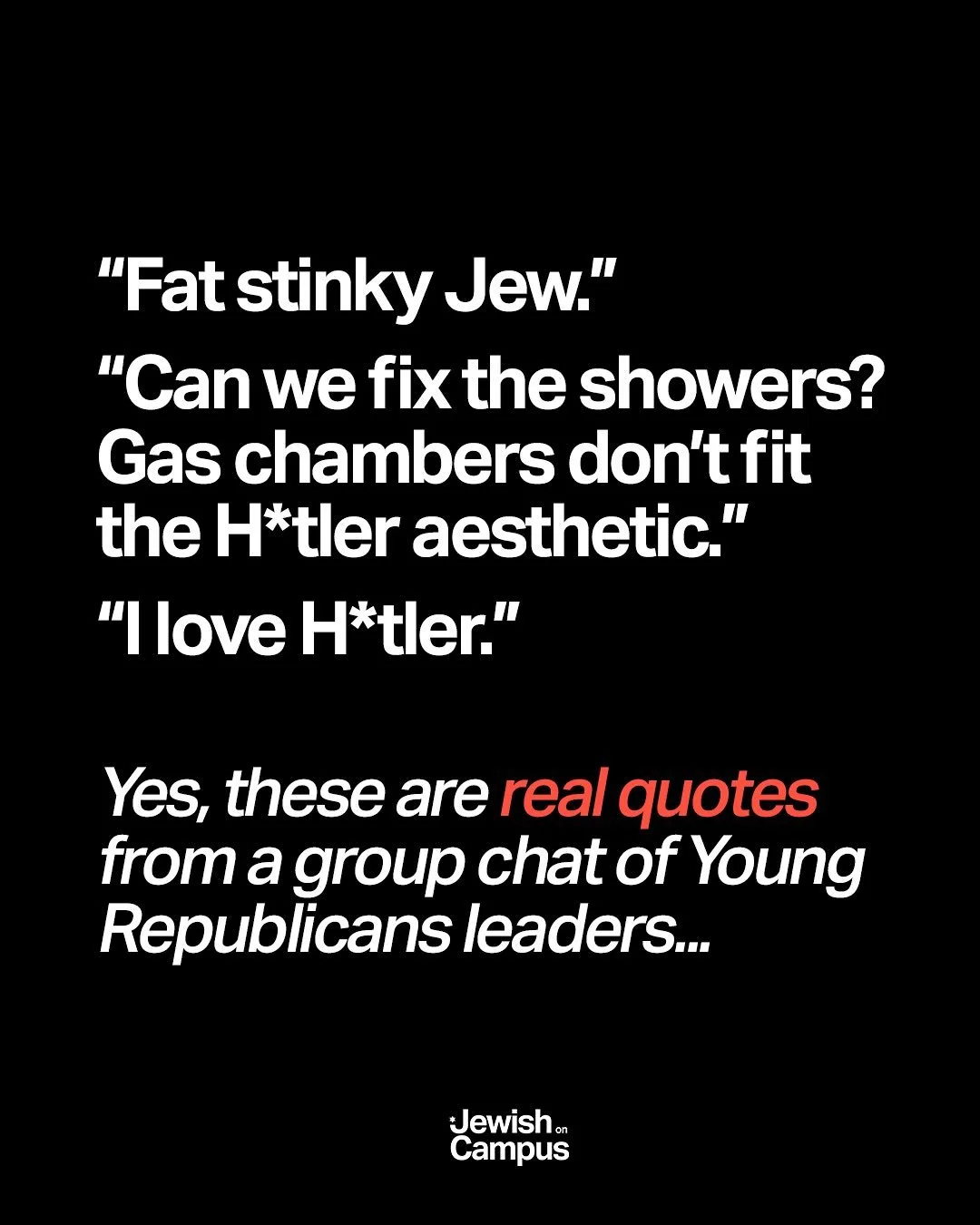 When America&rsquo;s young &ldquo;leaders&rdquo; proudly share racial slurs and white supremacist dog whistles, we must pay attention.

Source: POLITICO