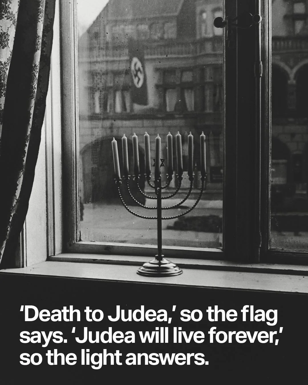 This photograph was taken in 1931 by a Jewish couple from their home in Kiel, Germany, during the Nazis&rsquo; rise to power. It has since become an infamous photo, representing Jewish strength and resilience in the face of hate. On the back of the p