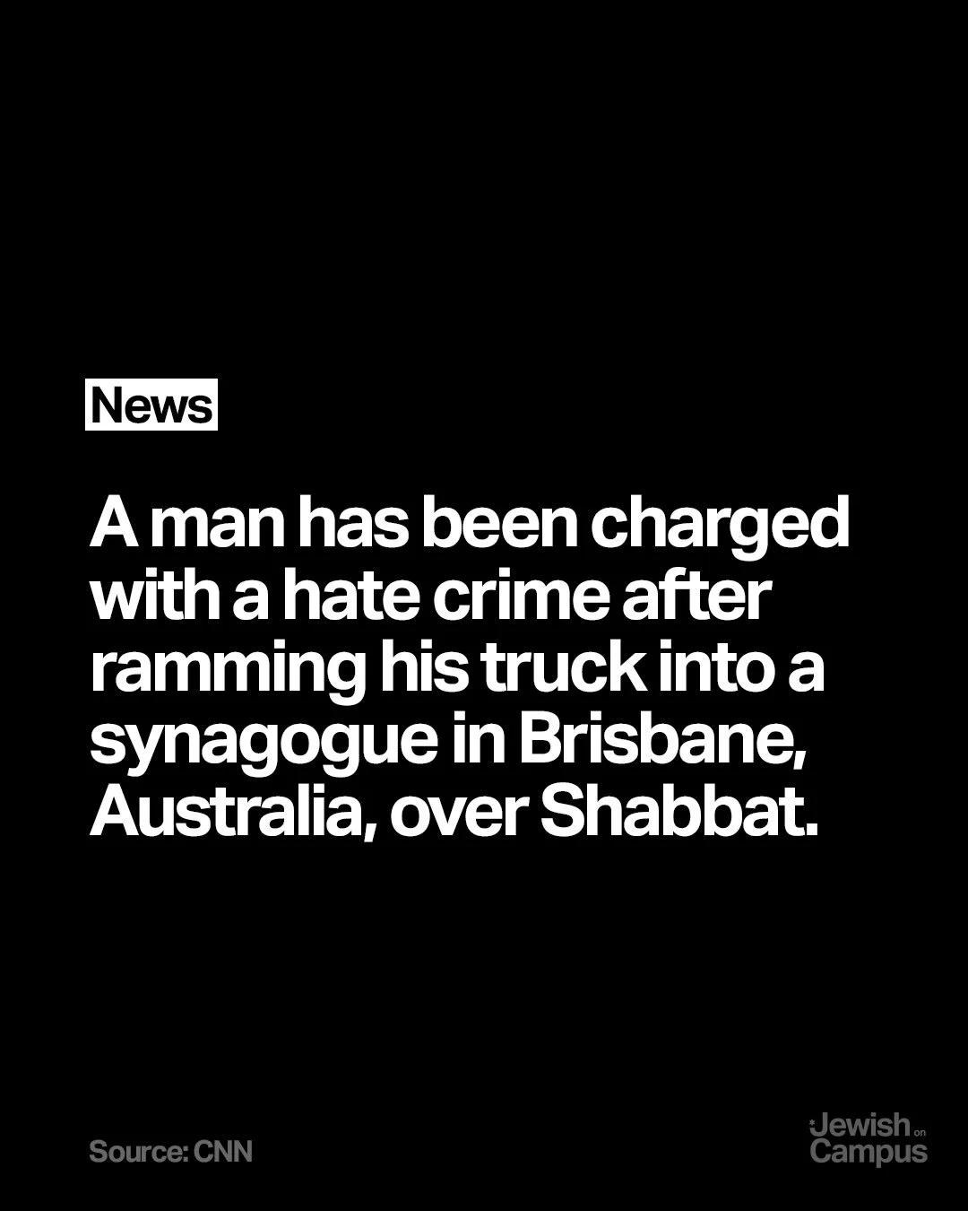 A man has been charged with a hate crime after ramming his truck into the gates of the largest synagogue in Brisbane, Australia, on Friday night. This comes amid a growing wave of attacks against synagogues around the world.

Source: CNN