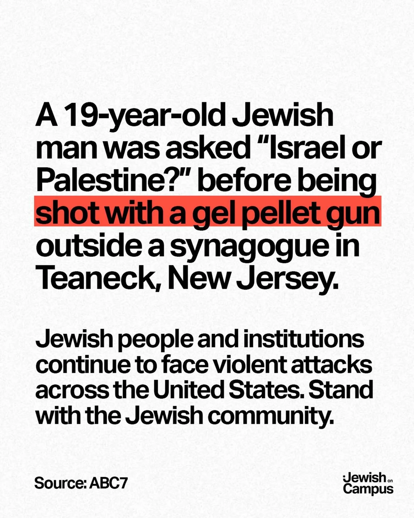 Jewish people and institutions continue to face violent attacks across the United States. Stand with the Jewish community.