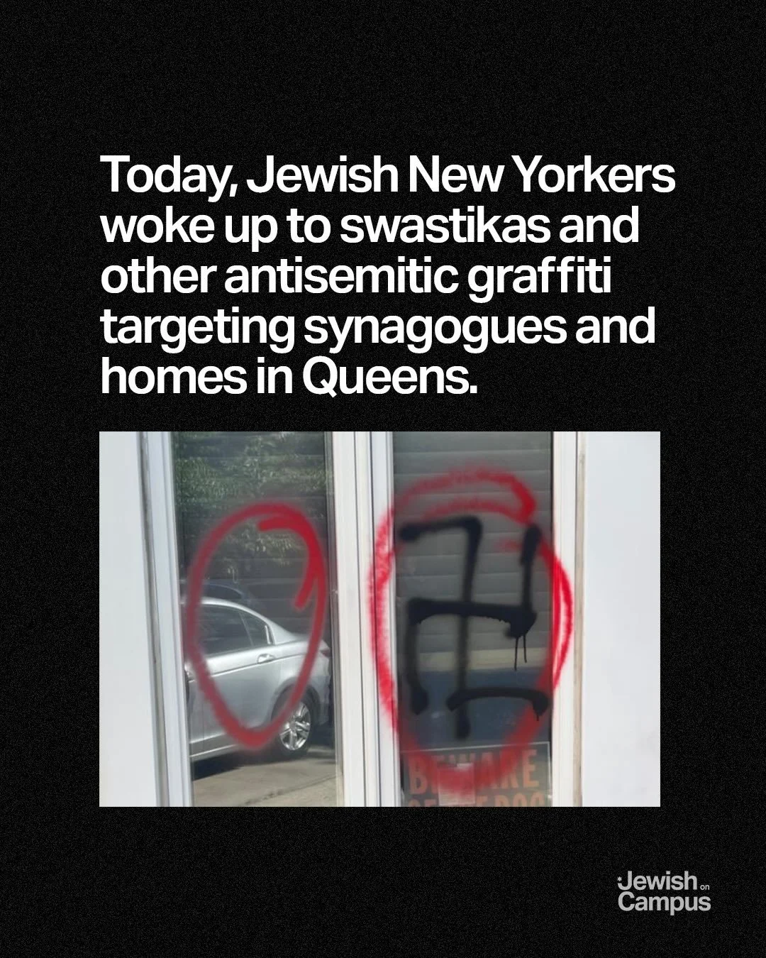 Today, Jewish New Yorkers woke up to swastikas and other antisemitic graffiti targeting synagogues and homes in Queens. Antisemitism has no place in New York. This Jewish American Heritage Month and all year round, we must call out antisemitism where