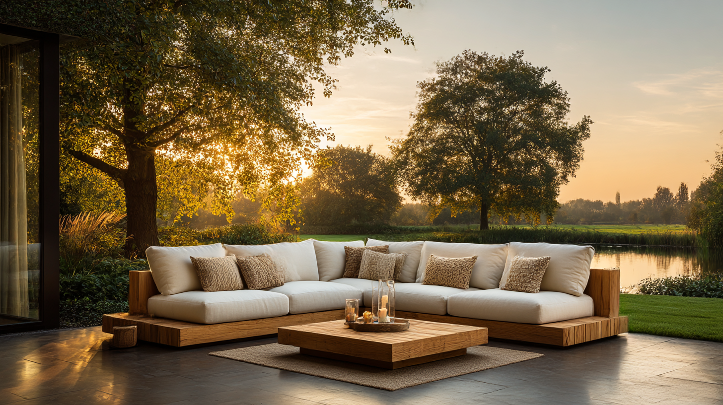 Outdoorbank met grote maatkussens