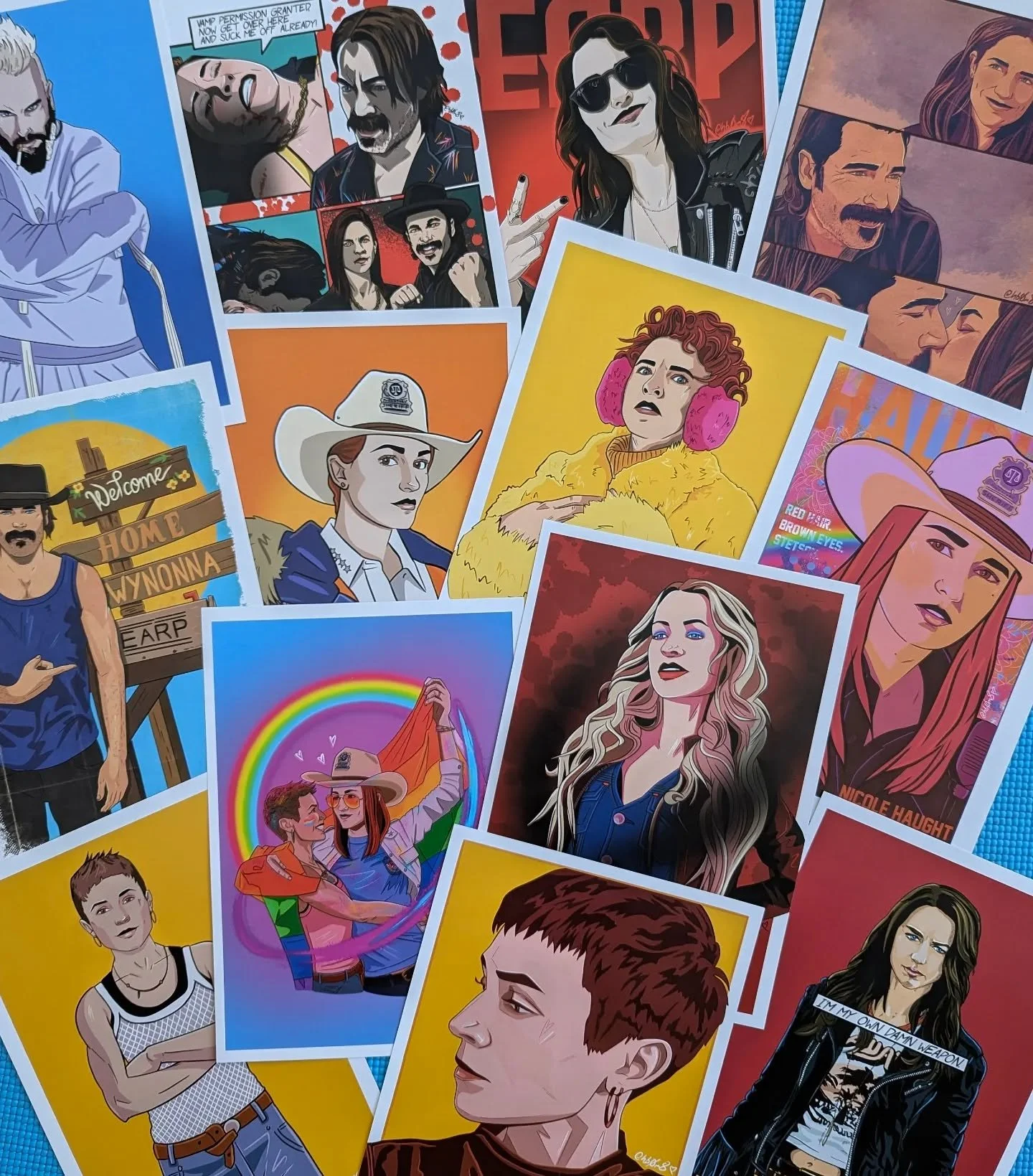 I'm still here, still drawing, working on some special things. In the meantime, here's a bunch of Earp artwork that I sent out to my patrons this month! All available as prints in my shop. Which one is your favourite? #WynonnaEarp