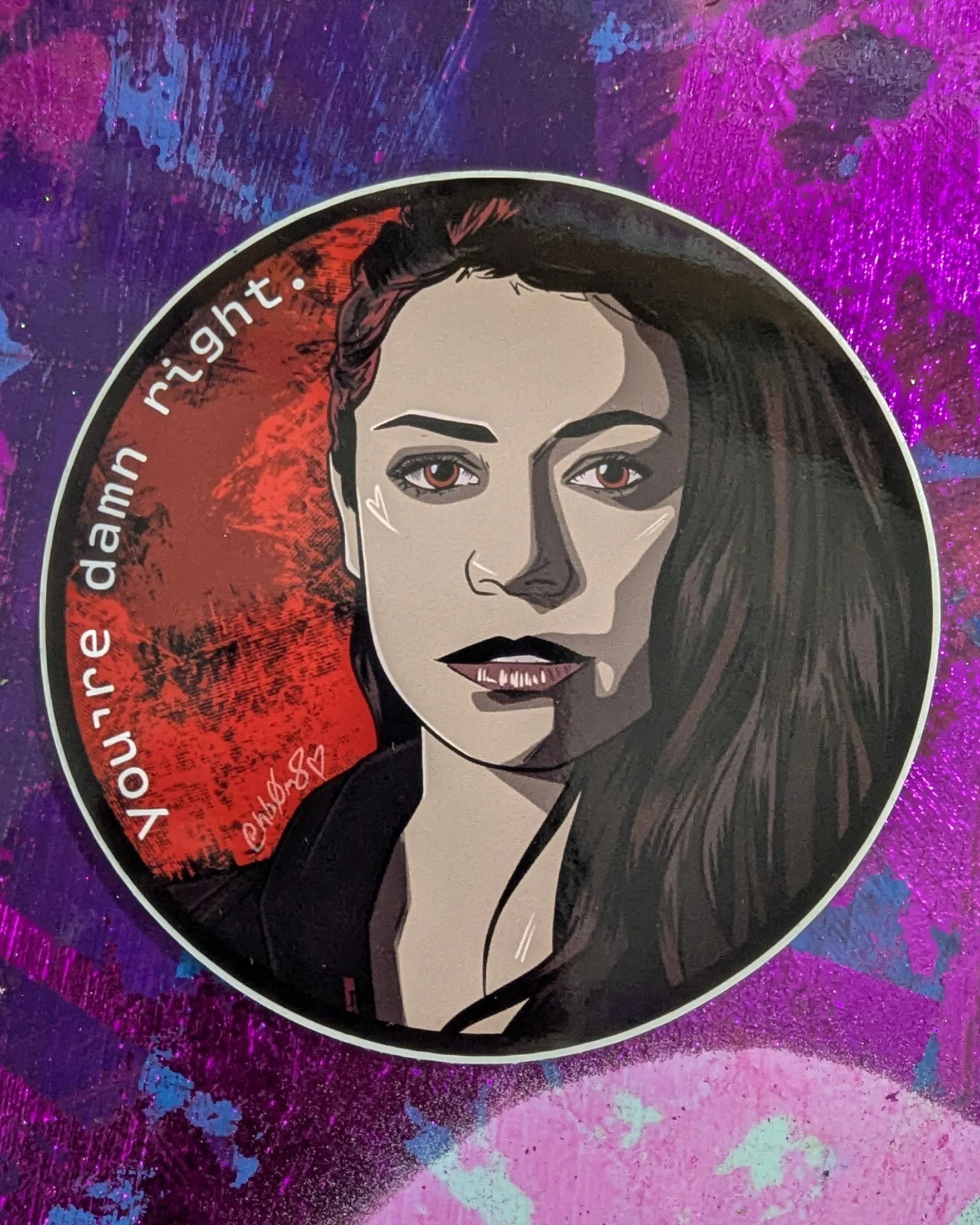 Sarah Manning Orphan Black - 'Damn Right' Vinyl Sticker