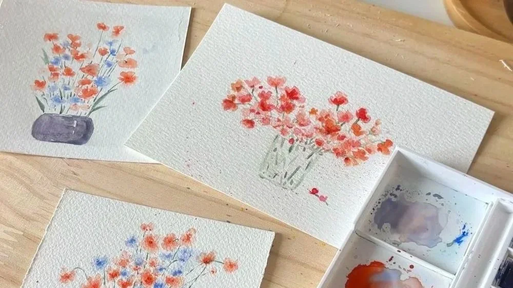 【Coming soon】Flower variation: paint a beautiful vase of abstract flowers in a simple way
