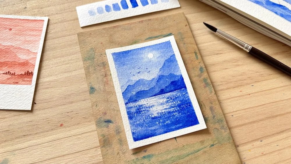 【New】Mountain variation: monochrome painting with layered mountains