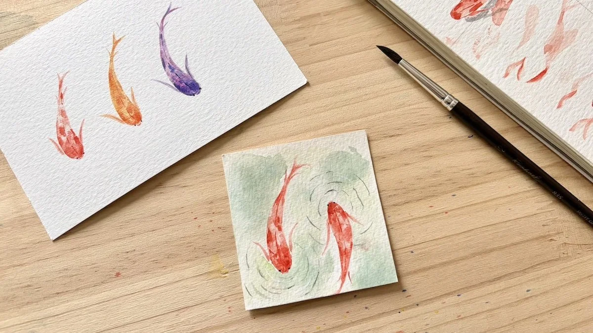 【New】Water variation: koi fish in a pond