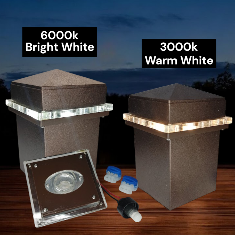 2.5x2.5 Lighted Aluminum Post Cap LED Module. Outdoor. Uses your existing bronze caps for your aluminum posts. Replaceable LED bulbs. Fence Railing