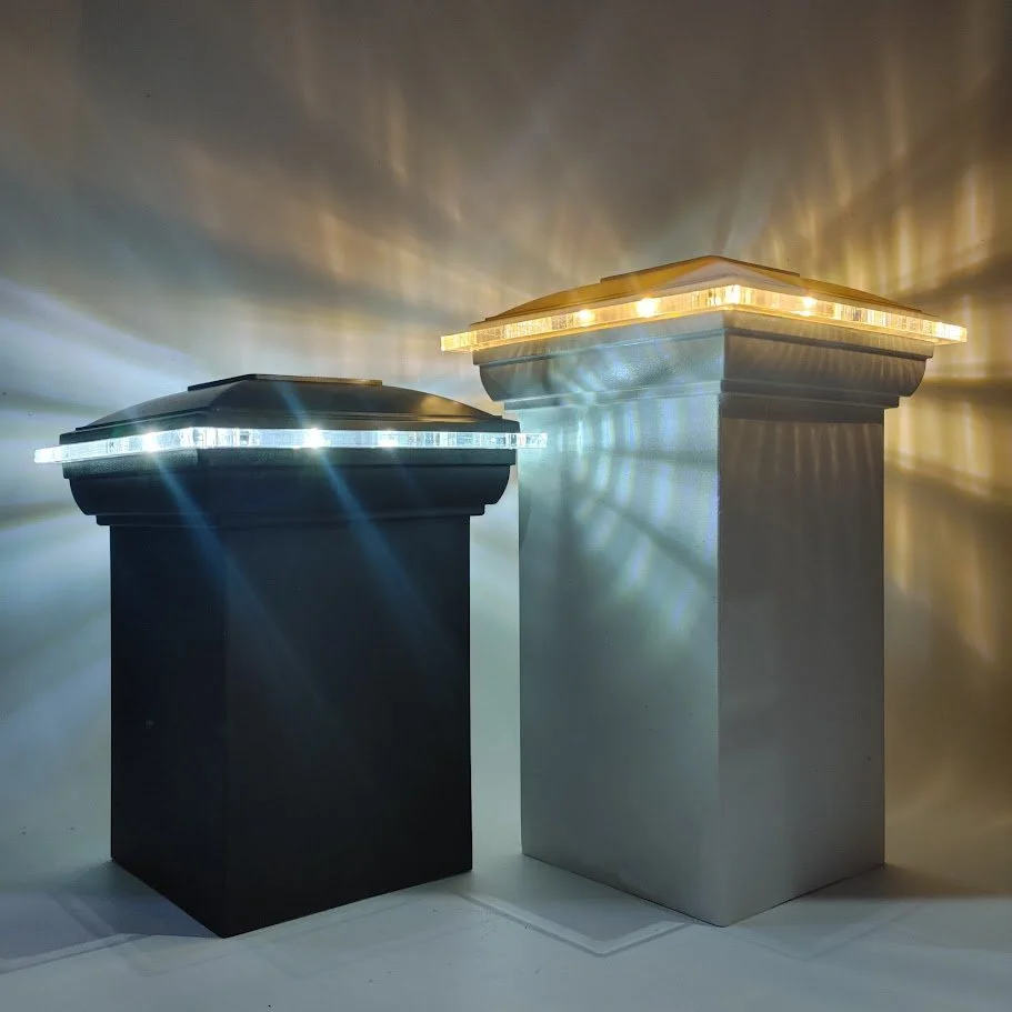 Timbertech Lighted Cap DekLights® solar lighted post cap for Timbertech. Glass Edge Style lens ...