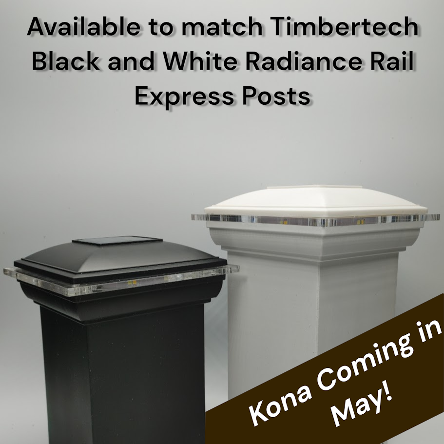 Timbertech Lighted Cap DekLights® solar lighted post cap for Timbertech. Glass Edge Style lens ...