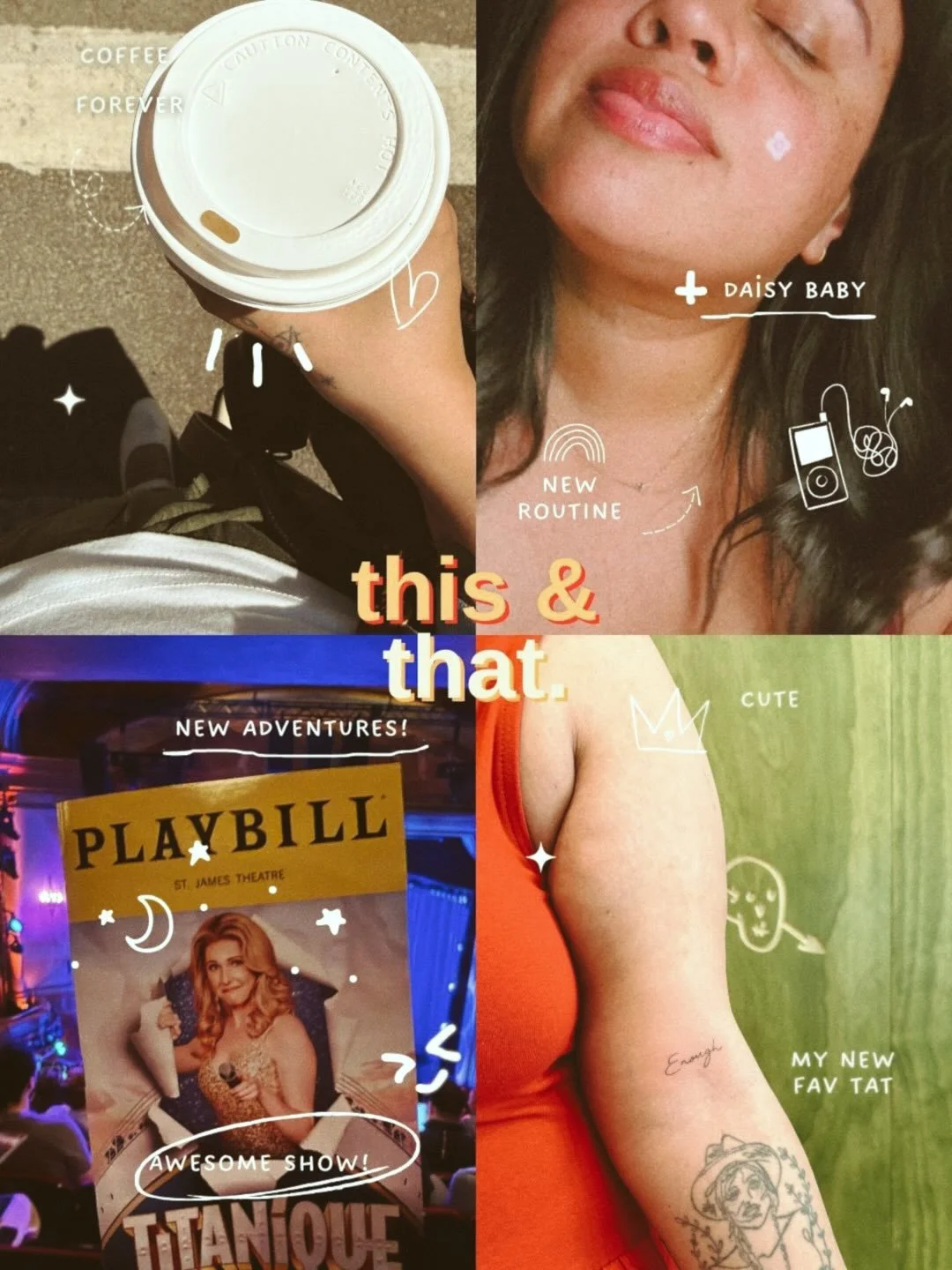 this &amp; that. ☺︎ ✌︎

broadway shows, a day with the best of friends, a new tattoo, champagne just because, rainy days and so much more. 

i&rsquo;ve been pretty happy lately and very blessed for the people in my life who look out for me in small b