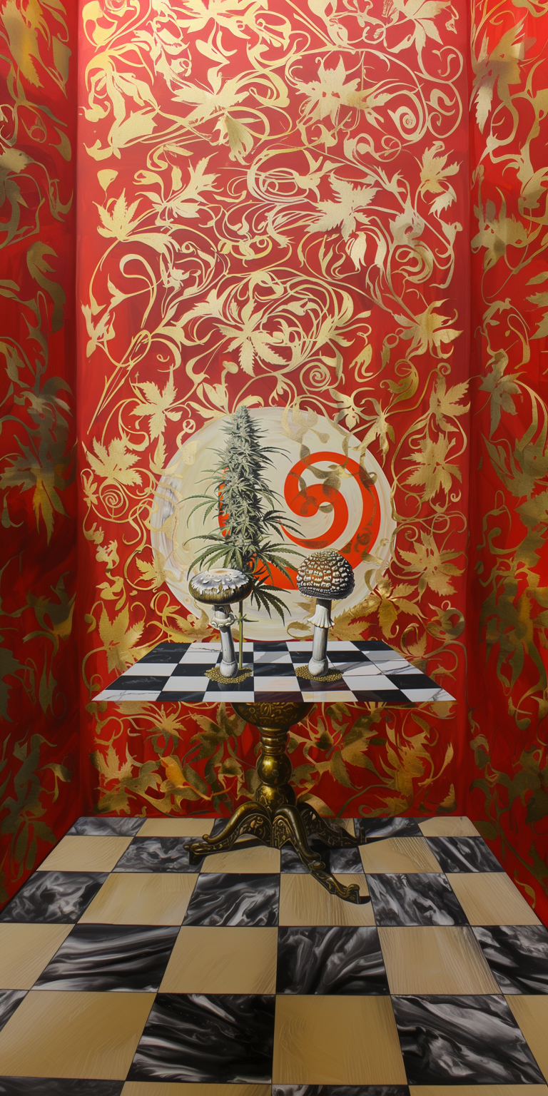 Cannabis & Mushroom Cellphone Wallpaper