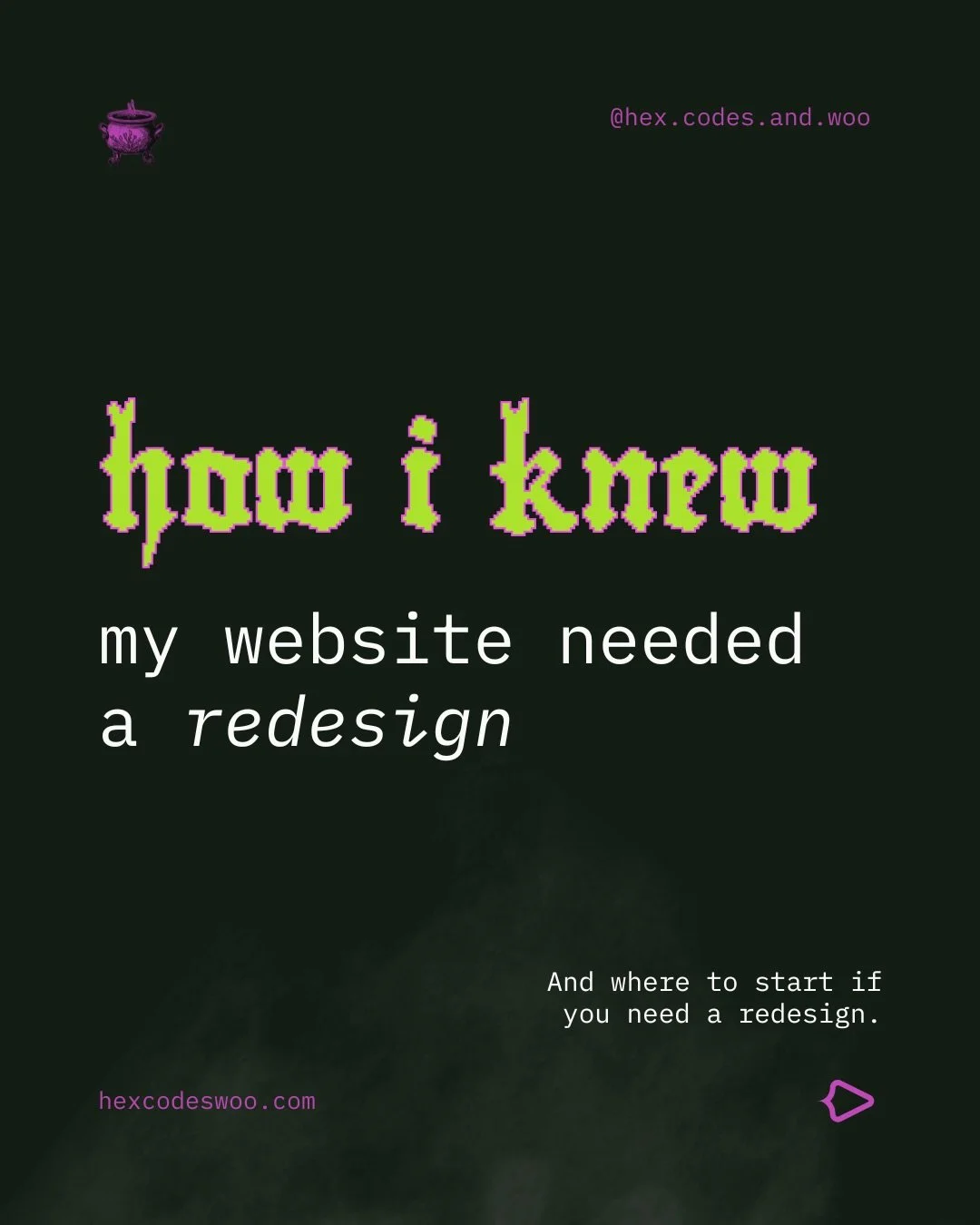 Redesigning our websites is exciting. It can be tempting, and equally overwhelming, to jump right into a redesign.  BUT I encourage you to take a beat, assess your biz goals and consult your tarot decks or divination tools.  Gain clarity on why and w