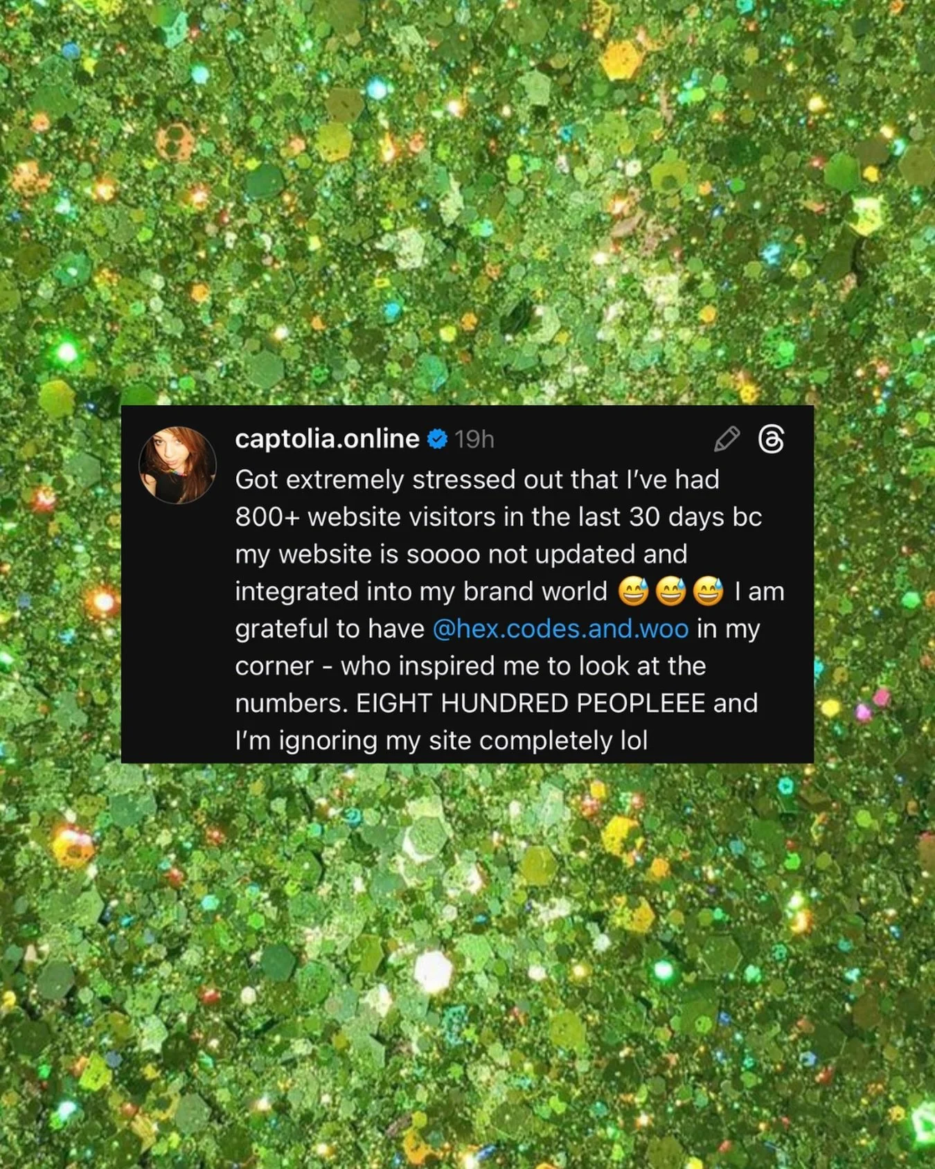 Stop ignoring your website 😩

If you put as much care into your website as you do with your social media accounts,  you&rsquo;d reach more people, increase your visibility, and expand your opportunities.

Websites aren&rsquo;t a one and done kinda t