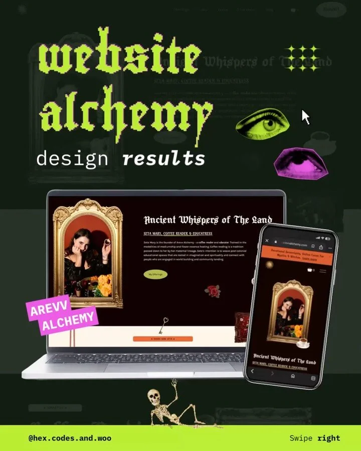 Website Alchemy, is more than just a site redesign, it&rsquo;s an energetic shift, it changes how you show up and tend to your business. It inspires and reflects your brillance. It&rsquo;s an initiation into the next phase of expansion. 

This offeri