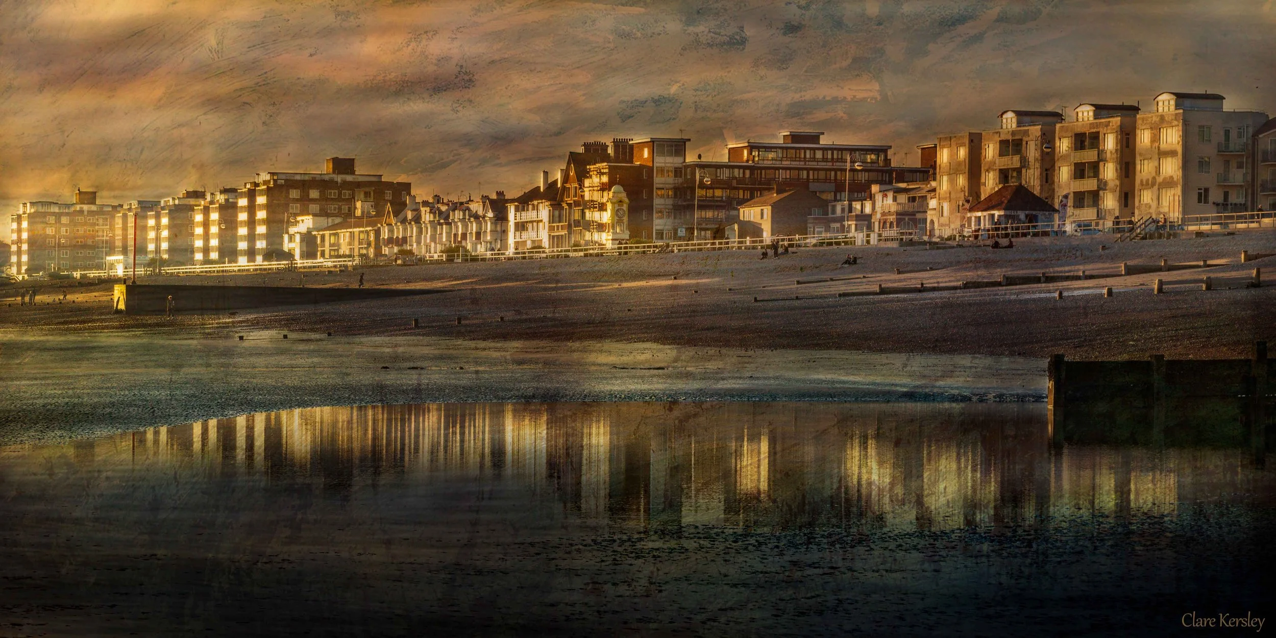 Sunset on Bexhill Beach