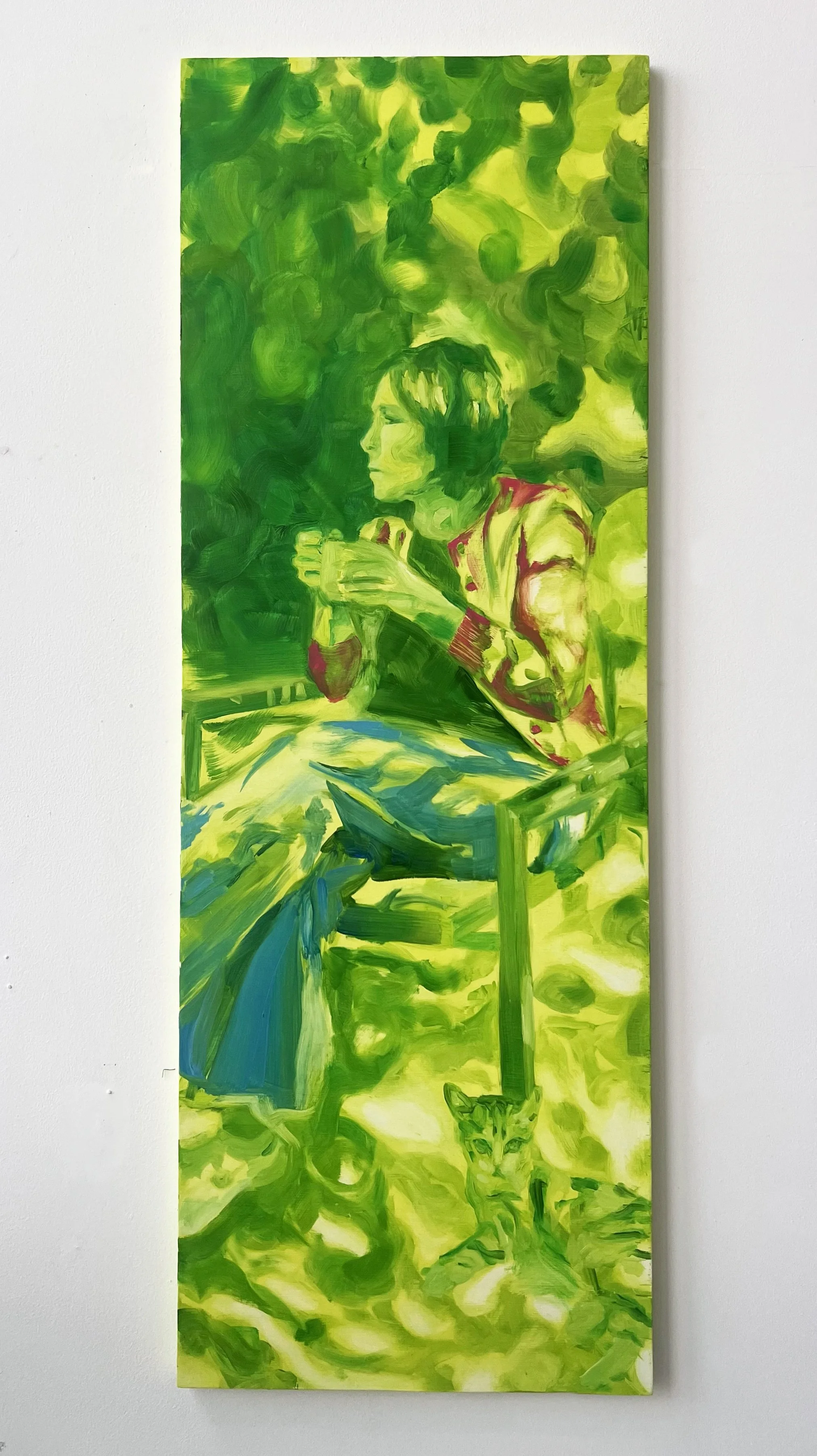 'Tea break' Oil on Plywood 100x45cm