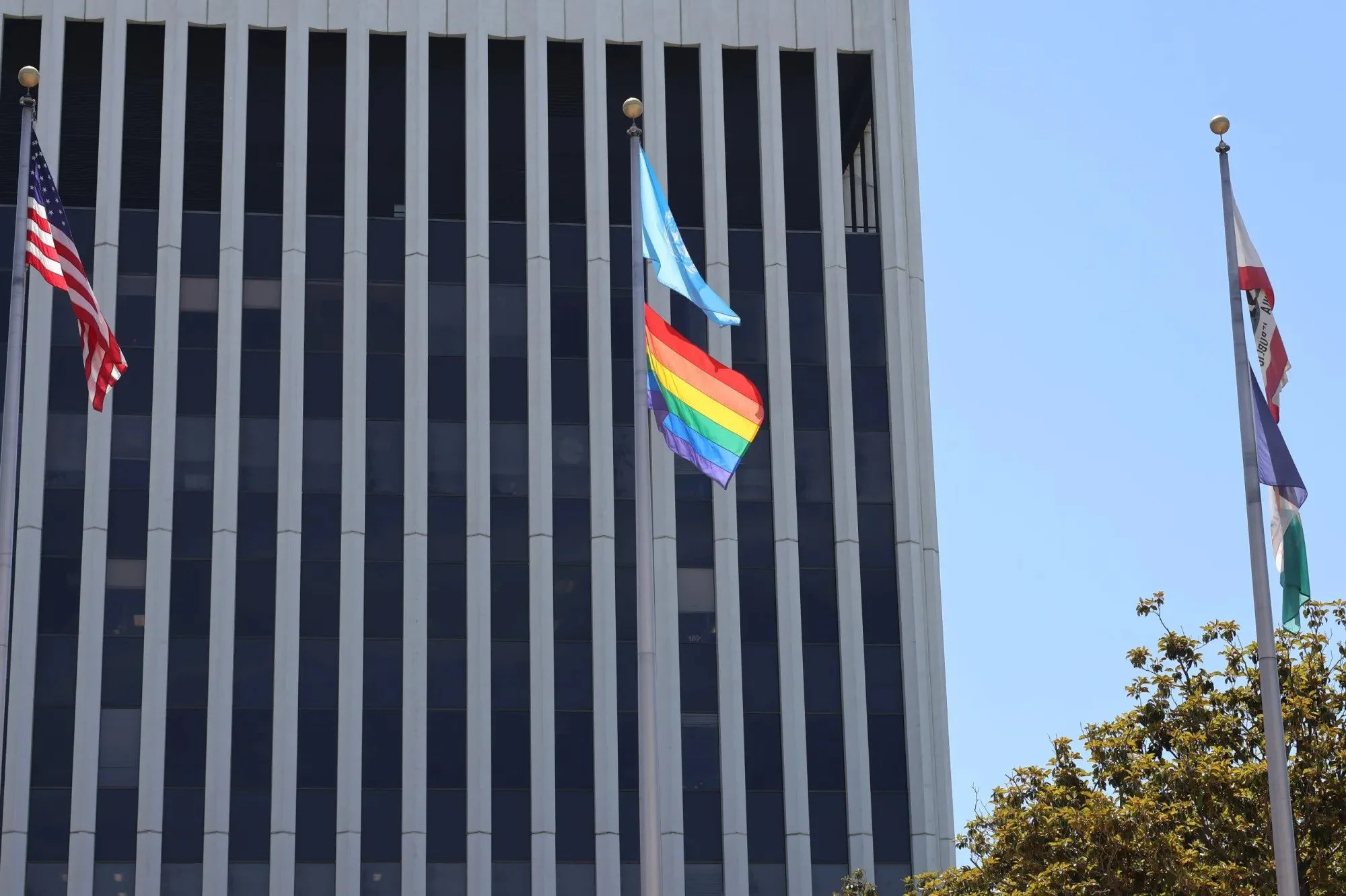 Pride Flag at Palo Alto City Hall