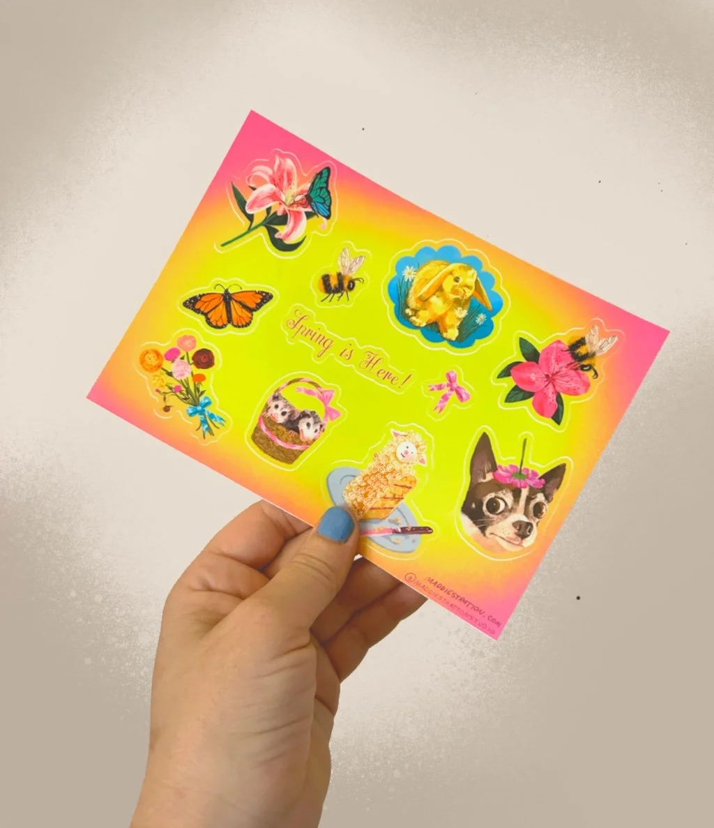 Spring is here ! - sticker sheet