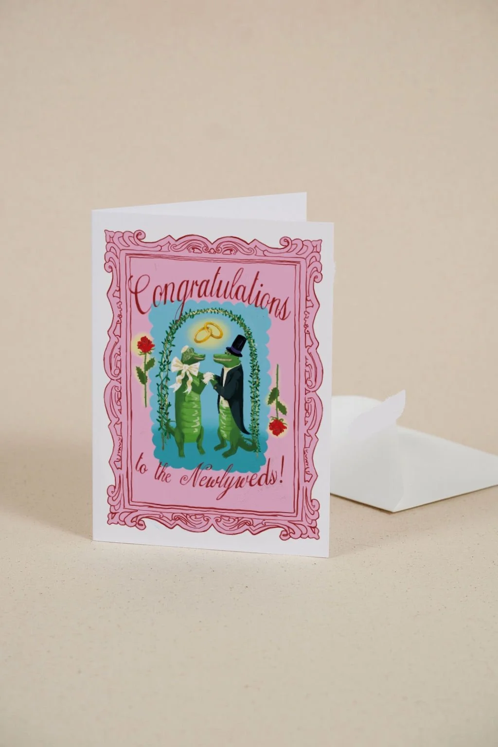 Alligator wedding day Card